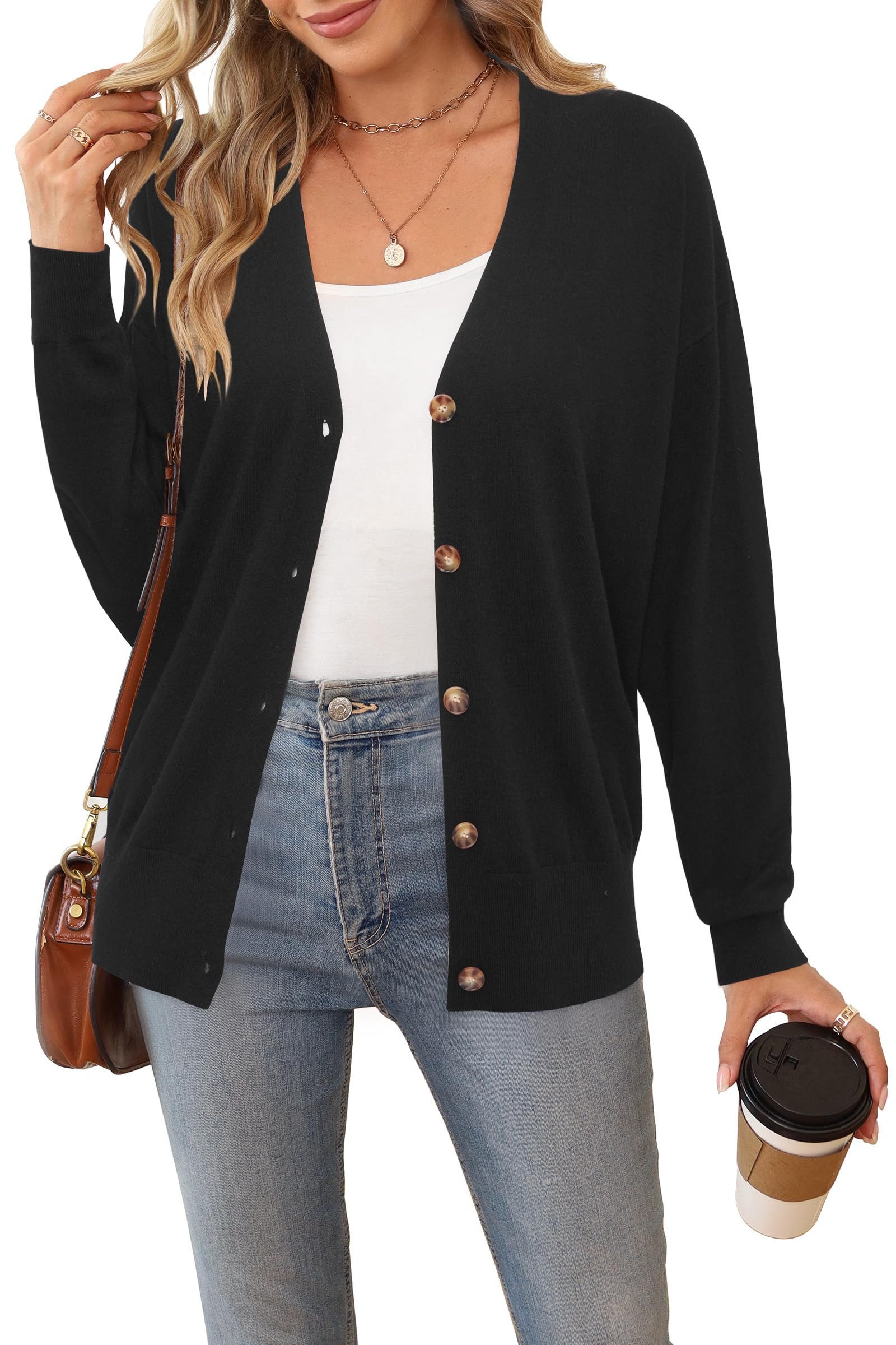 Arach&Cloz Strickjacke Damen Cardigan Strickmantel V-Ausschnitt Langarm mit günstig online kaufen