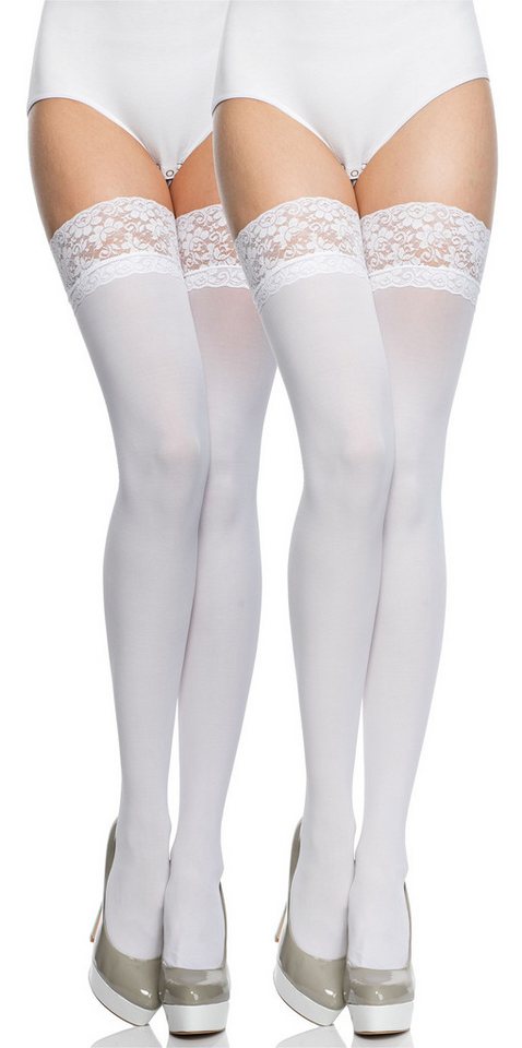 Merry Style Halterlose Strümpfe Damen halterlose Mikrofaser 40 DEN Strümpfe mit Spitze MSSSJ01