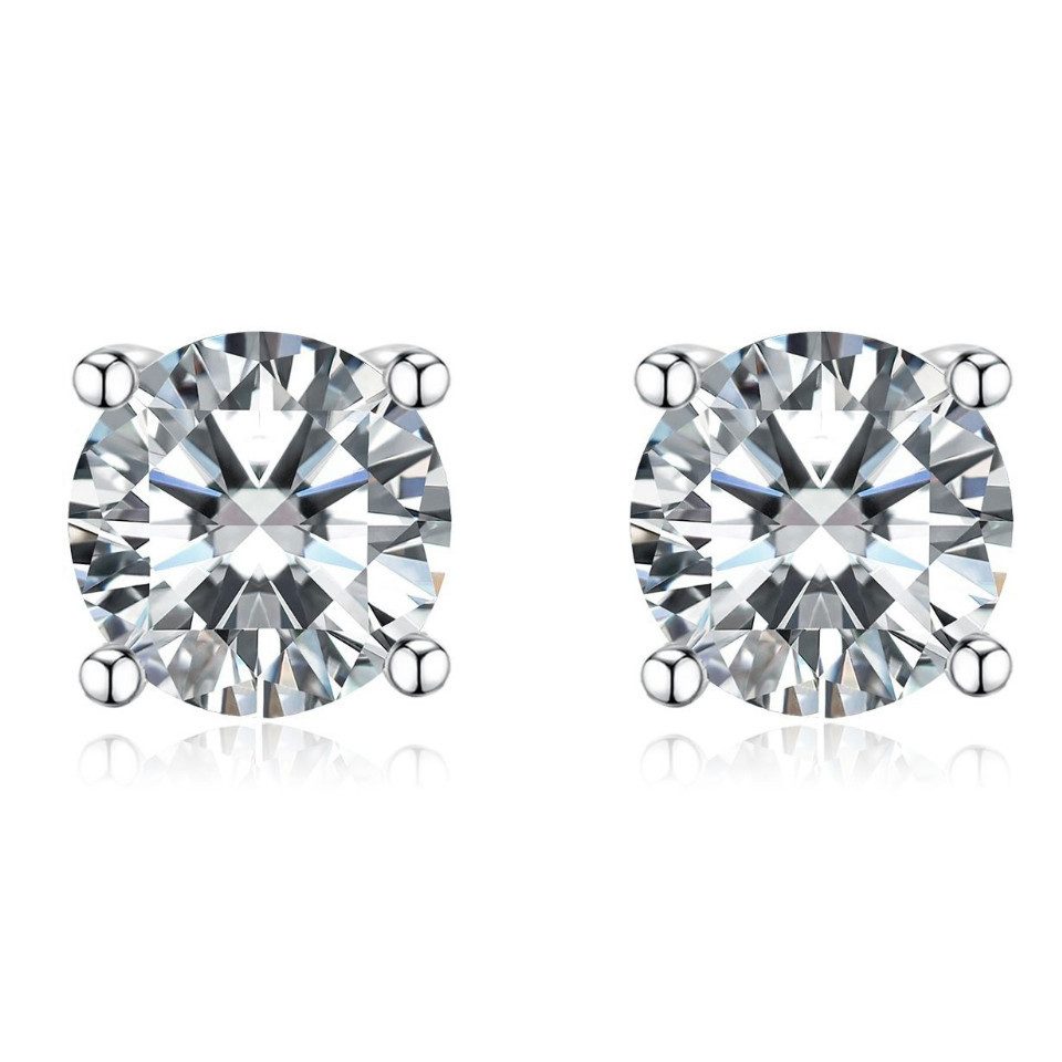 Sternvoll Paar Ohrstecker Klassische Ohrstecker mit 0,20 ct Diamanten 18K Gold, IGI, 18K Massivgold, 4er-Krappenfassung, Labor-Diamanten