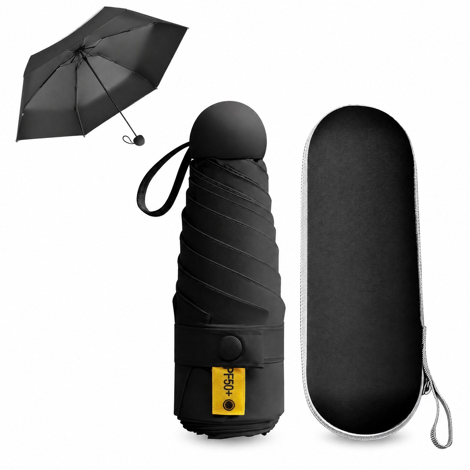 BOOD Taschenregenschirm Mini Regenschirm, kompakter Regenschirm mit Aufbewahrungsbox