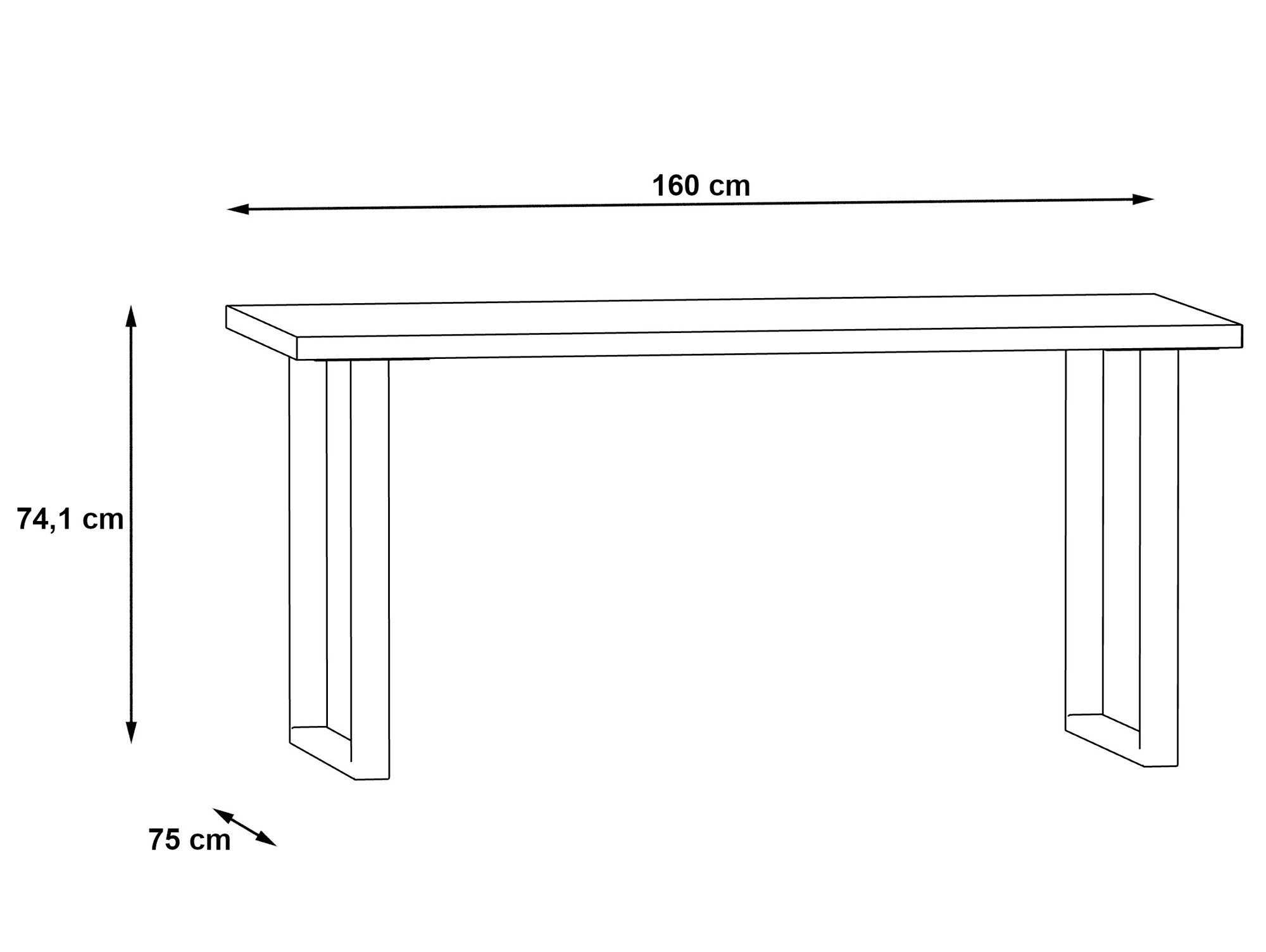 KALINA Dekorspanplatte, weiss/grau Schreibtisch, Material cm, Schreibtisch Moebel-Eins 160