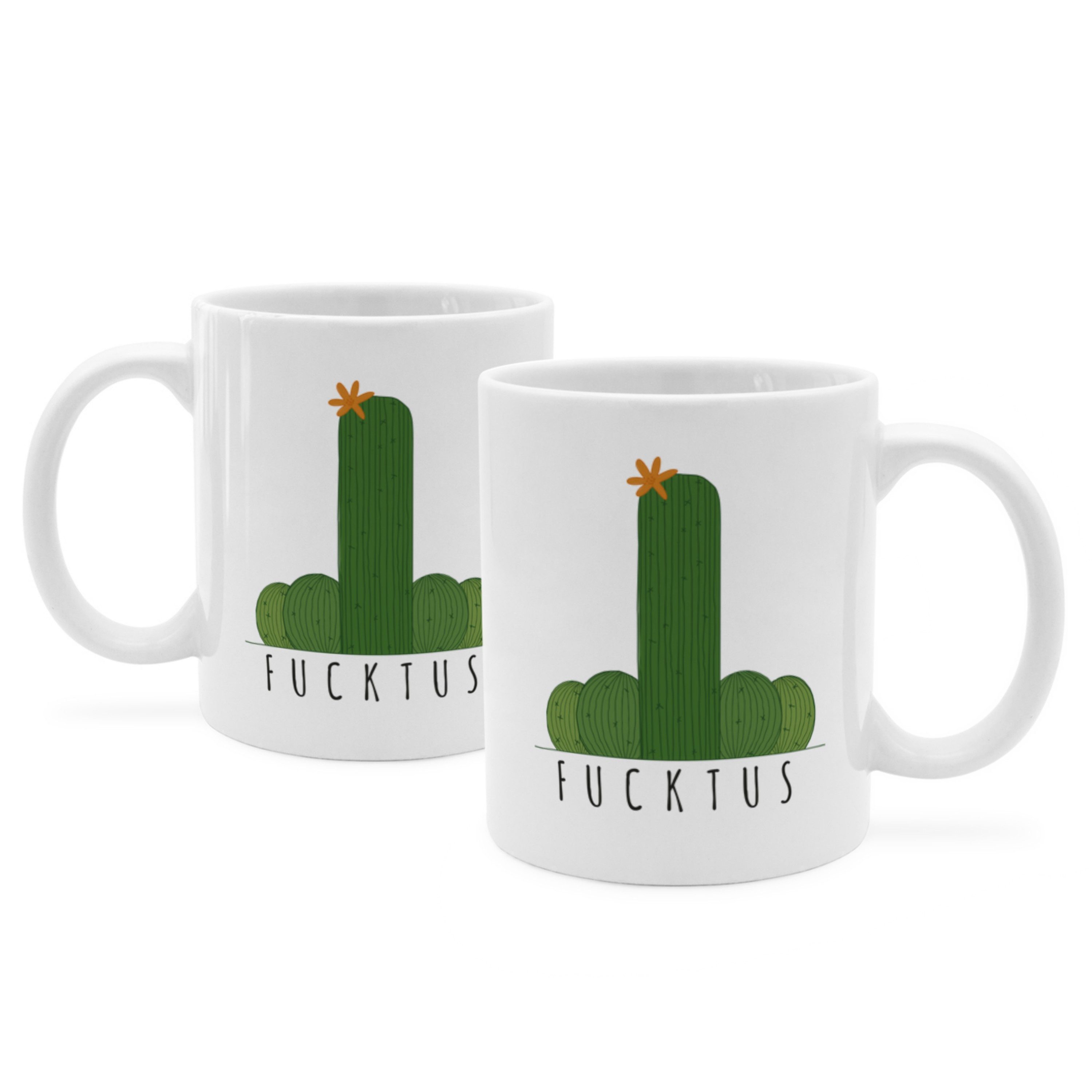 PhotoFancy Tasse mit lustigem Spruch 'Fucktus' - Sprüchetasse, Tasse Standard - Weiß