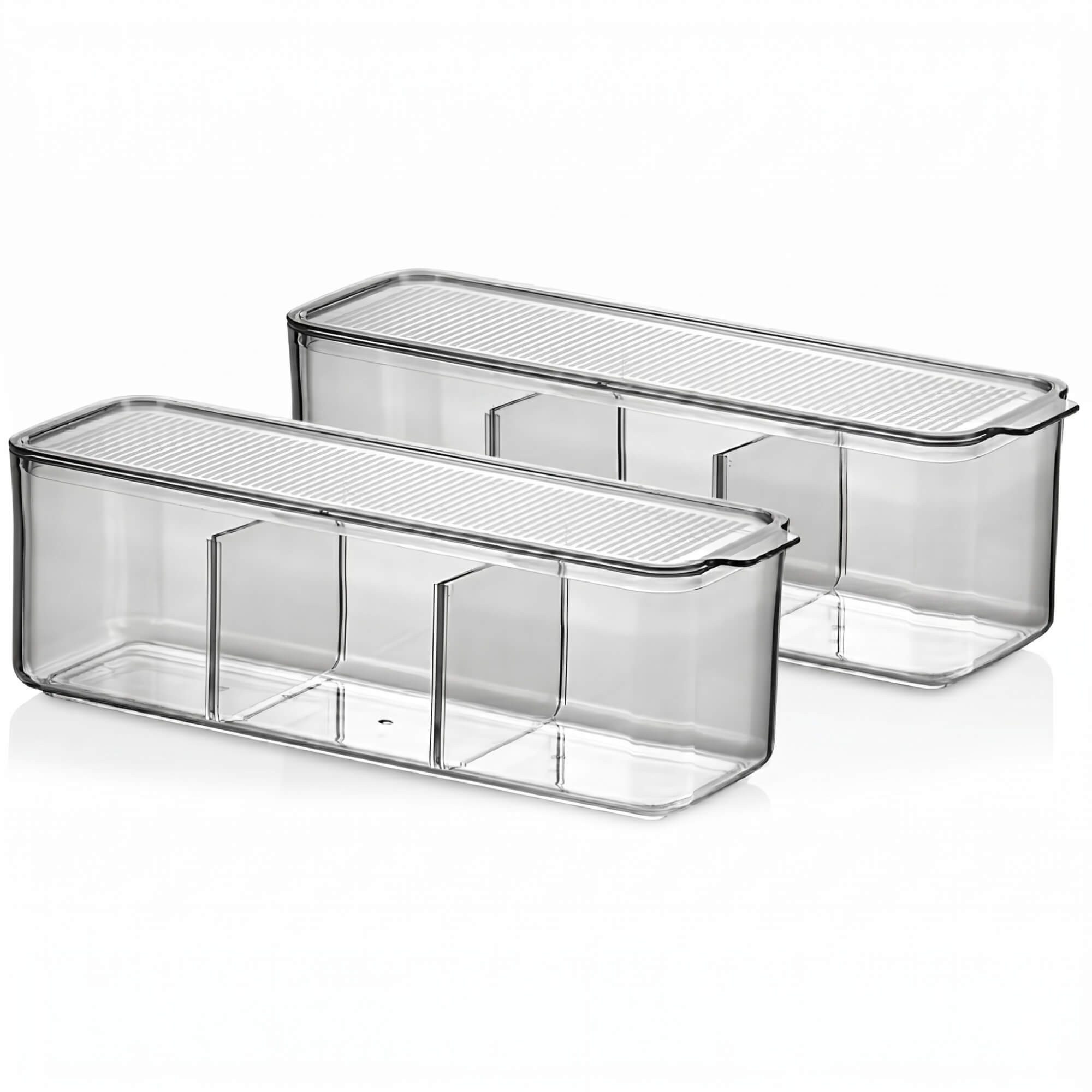 Vip Ahmet Küchenorganizer-Set Vorratsgläser, BPA-frei Kunststoff, 2er Set, 2x2,5L, (2 Stück Aufbewahrungsbehälter mit Trennfach, je 2,5 L), mit Feuchtigkeitskontrolle und Trennfächern