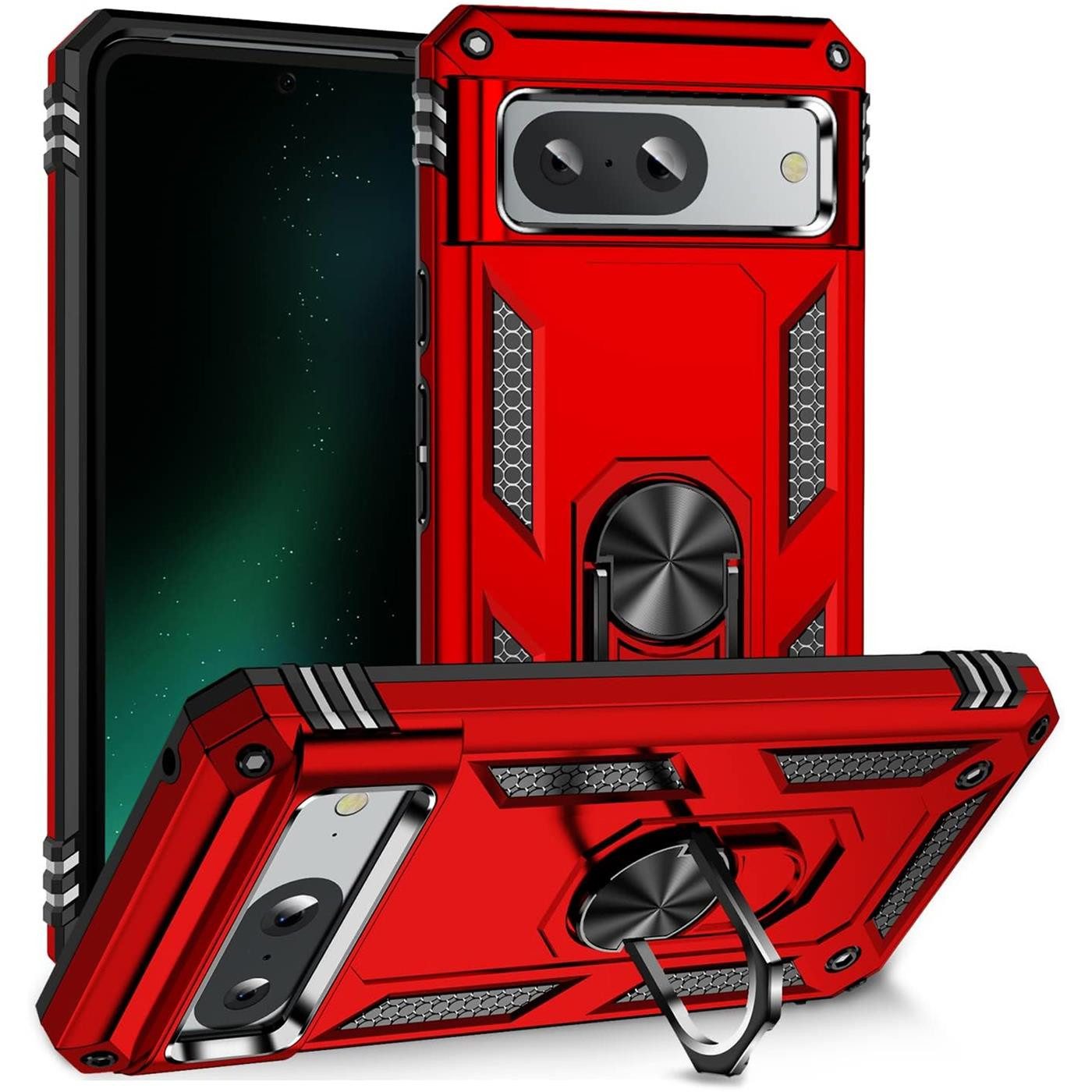 CoolGadget Handyhülle Armor Shield Case für Google Pixel 8a 6,1 Zoll, Outdoor Cover mit Magnet Ringhalterung Handy Hülle für Pixel 8a