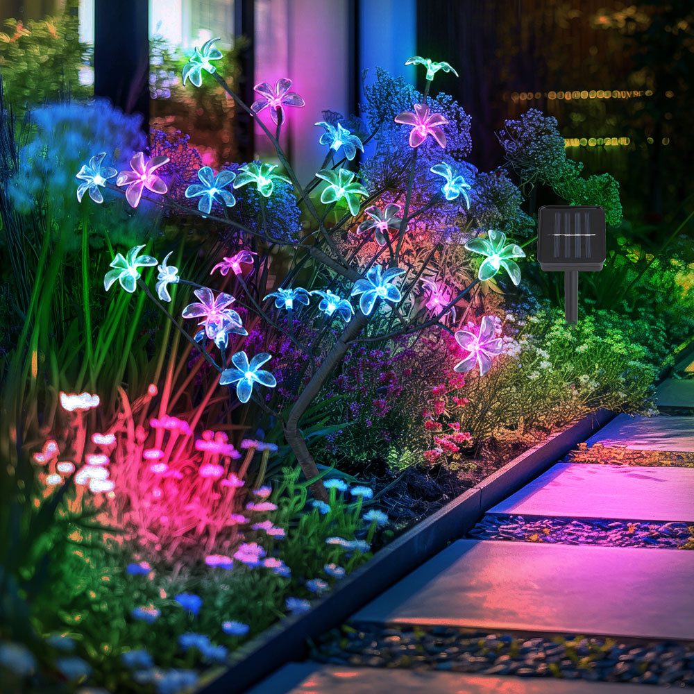 GLOBO LIGHTING LED Solarleuchte, LED-Leuchtmittel fest verbaut, Warmweiß, Solarlampen für Außen Garten Deko Solarleuchte Außenbereich