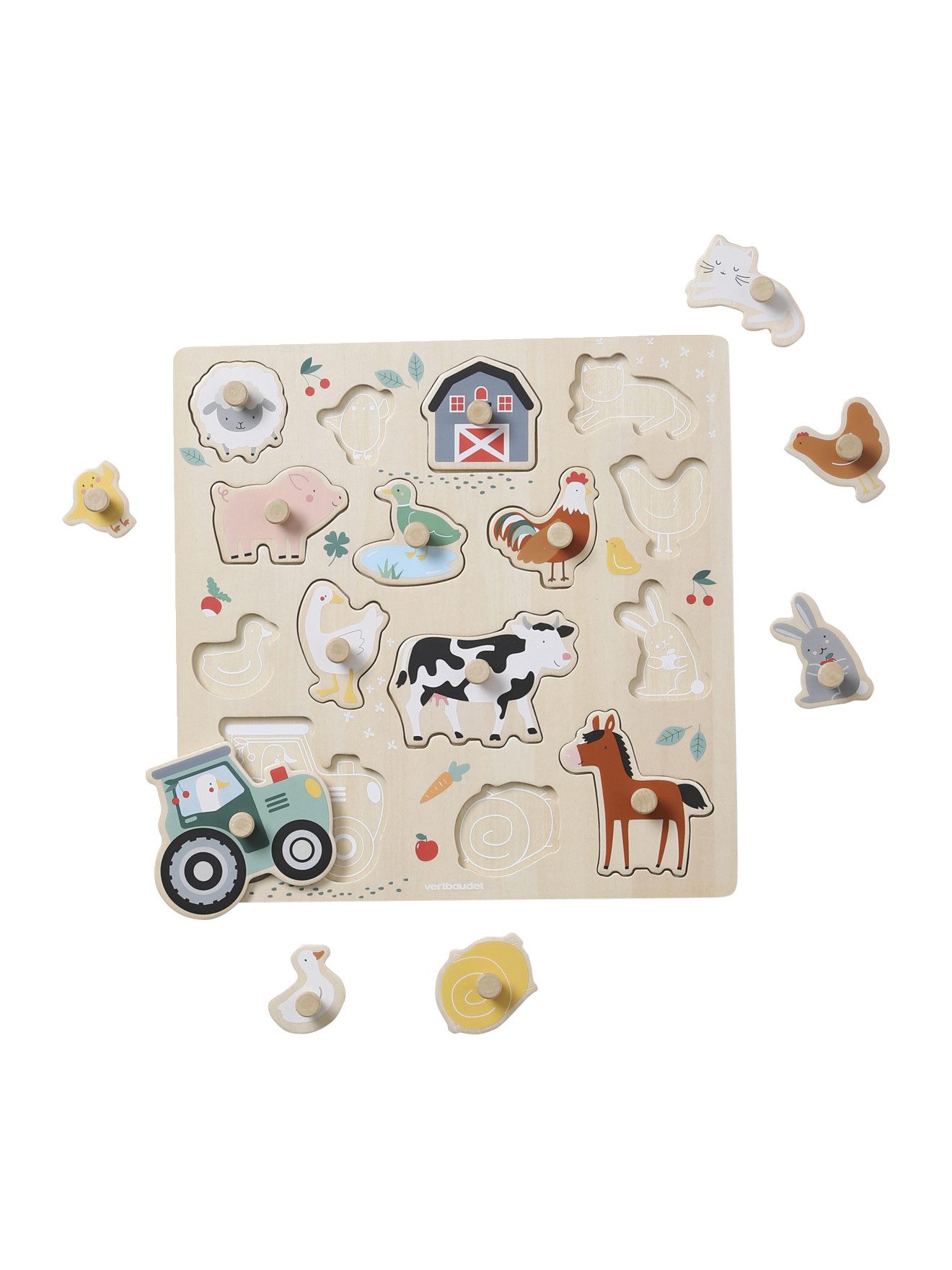 vertbaudet Steckpuzzle Steckpuzzle LOVELY FARM, Holz FSC®, 15 Puzzleteile günstig online kaufen