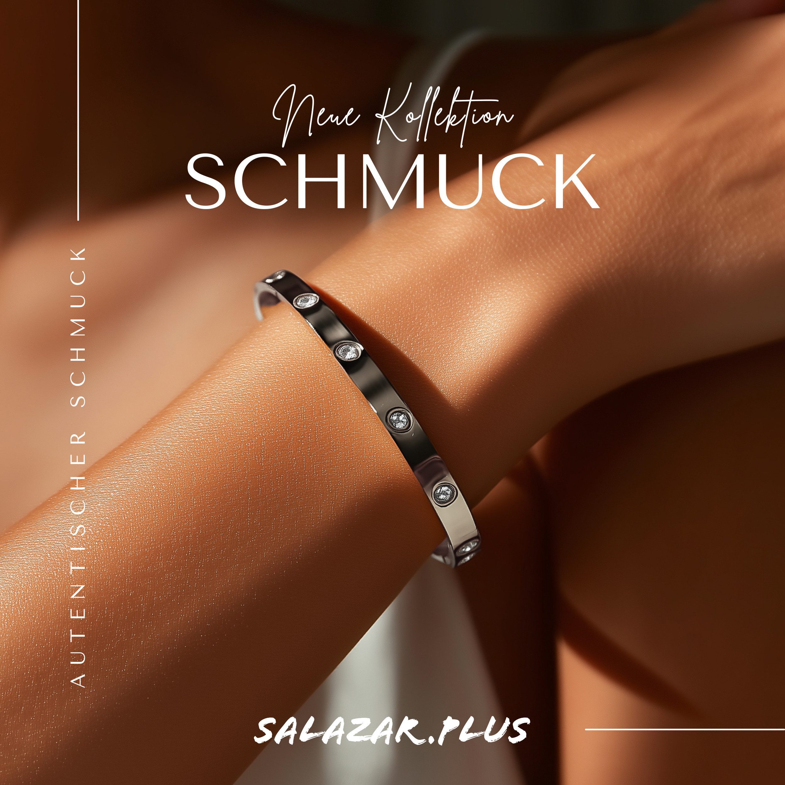 salazar.plus Armreif Luxus Damen Armband Edelstahl vergoldet silberfarben rose elegant, vergoldeter Edelstahl‑Armreif mit Zirkonia elegant hochwertig