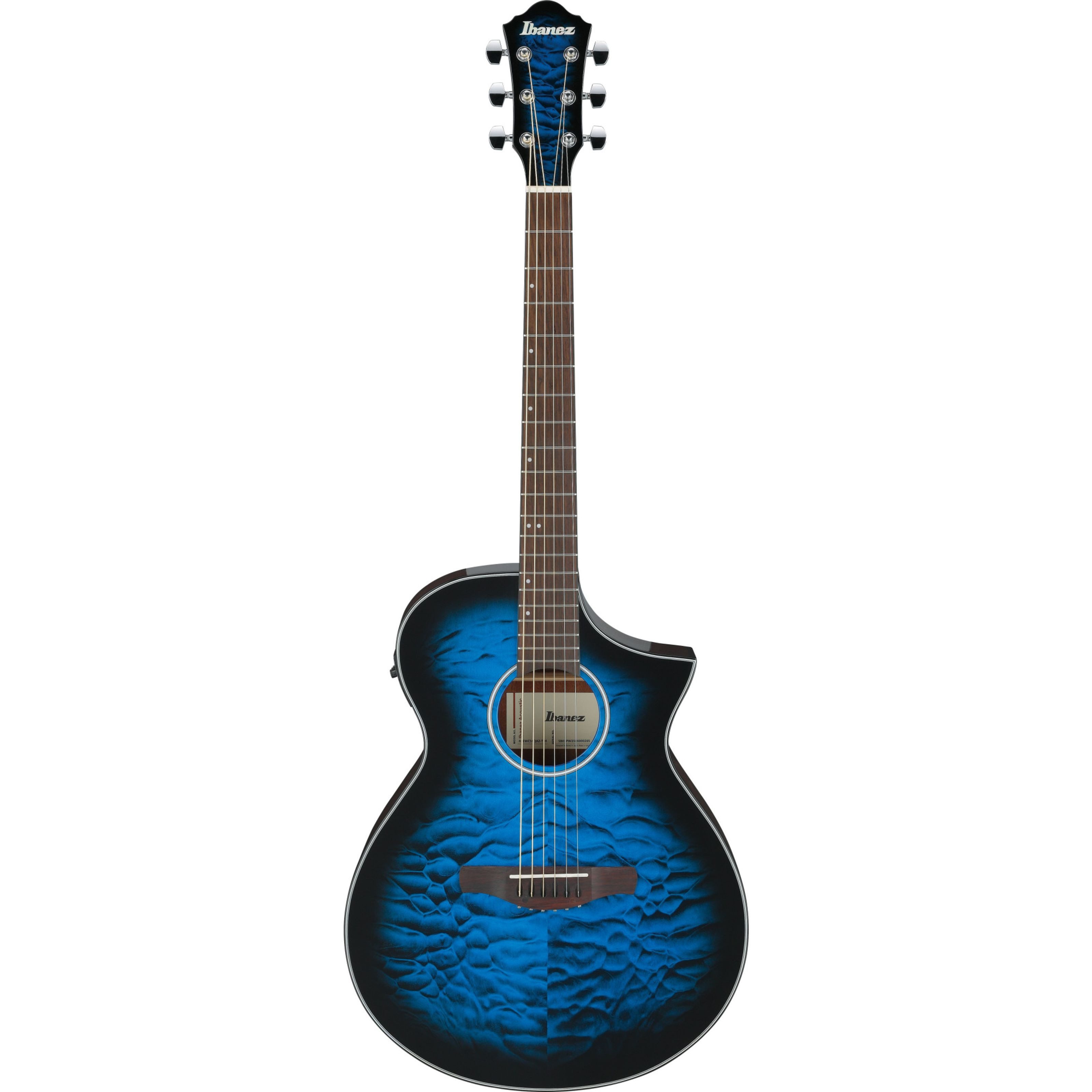 Ibanez Westerngitarre, Westerngitarren, 000/OM Gitarren, AEWC16QA-TLH Transparent Blue Sunburst - Westerngitarre