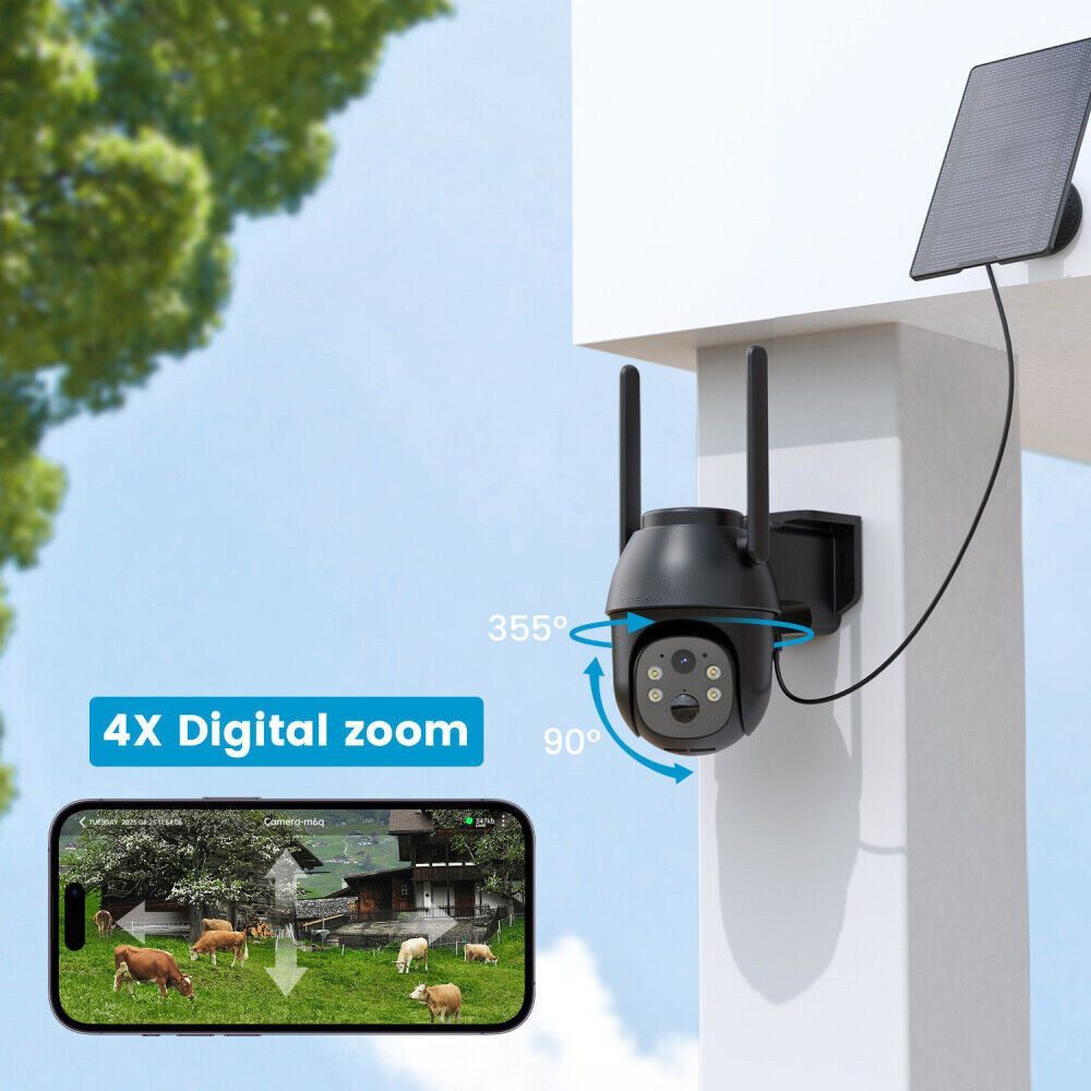 Topcony Überwachungskamera 4G LTE Überwachungskamera Aussen mit SIM Karte (Campingbus, Farm, Außenbereich, Wald, Aussen, Straße, 2-tlg., Menschenerkennung Autom – Bild 4 von 5