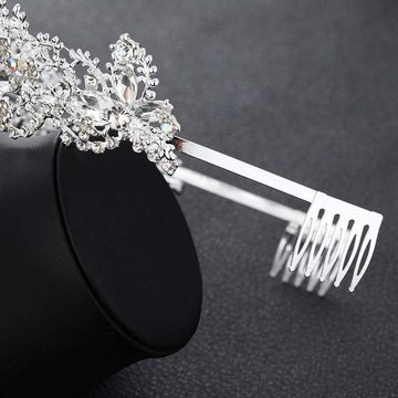 FIDDY Diadem Tiara krone mit Inlay Kristallblume,Damen Tiara,für Brautkrone, (1-tlg), Abschlussball,Hochzeit Tiara,Diadem Kinder,Kronekrone, Geburtstag