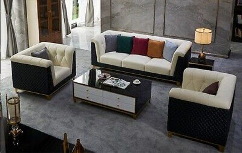 JVmoebel Sofa Sofagarnitur Leder Couch Garnituren Design Modern Sofa 3+2+1 Sitzer, Made in Europe