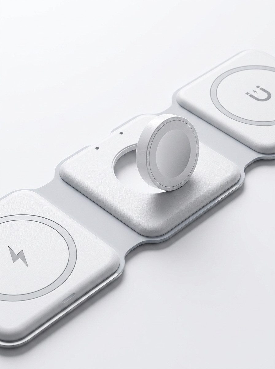 Futurea 3in1 MagSafe 15W Ladegerät faltbar für iPhone Watch AirPods Ladestation (2000 mA, 1-tlg., 3in1 Ladestation, MagSafe und Qi kompatibel, faltbar, kompakt, 3in1)