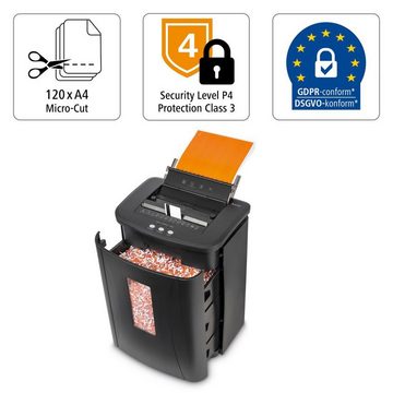 Hama Aktenvernichter Aktenvernichter für Chipkarten, Magnetstreifen, Papier, Plastikkarten, 25 Liter, Sicherheitsstufe E3 P4 T4, Premium Schredder, Auto Einzug