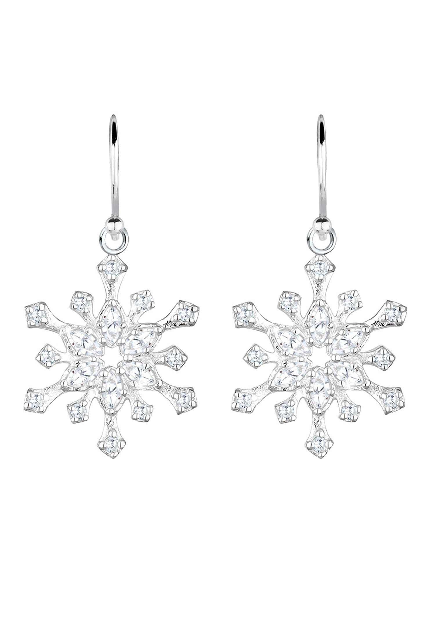 Elli Ohrhänger-Set Schneeflocke Winter Zirkonia 925 günstig online kaufen