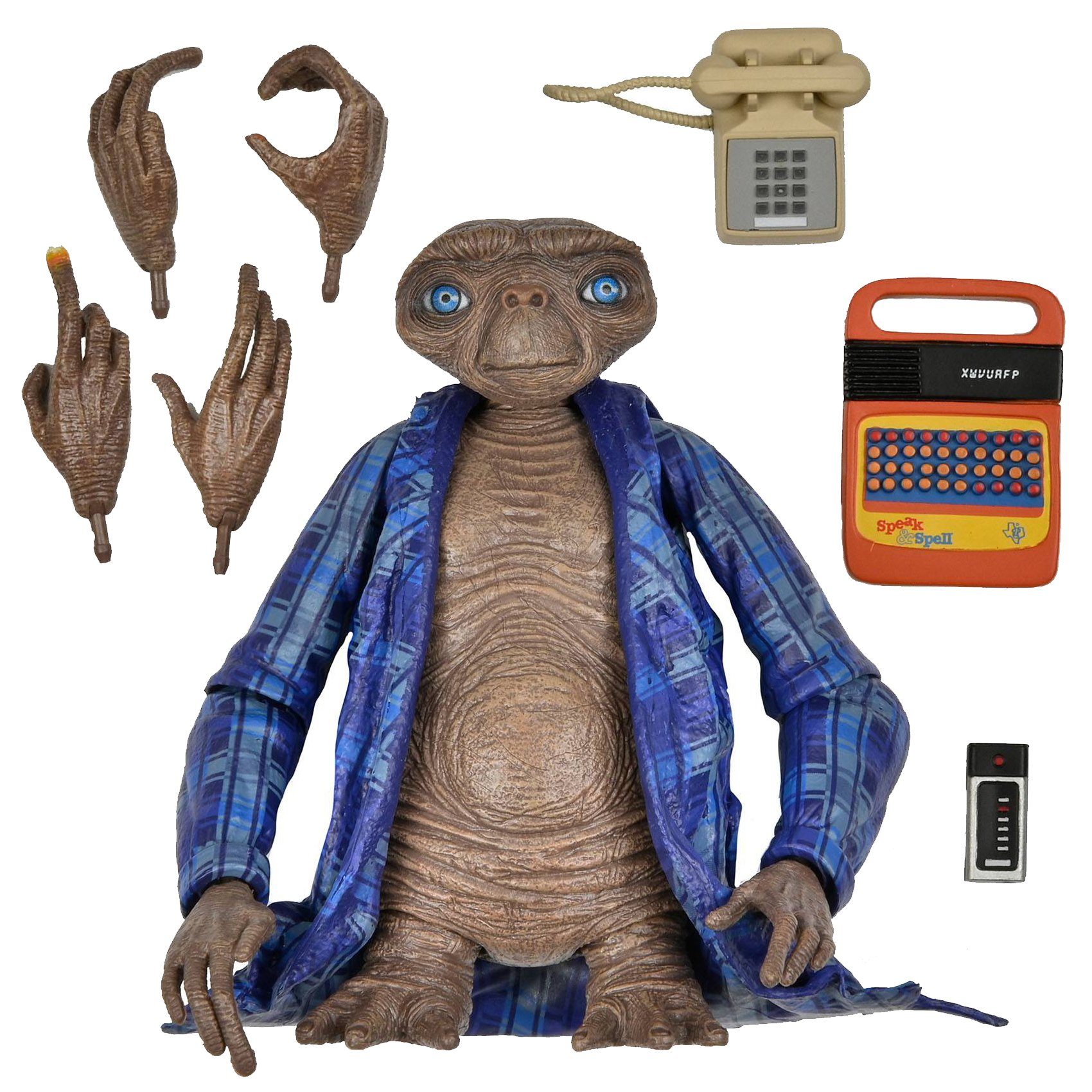 NECA Actionfigur E.T. - Der Außerirdische Ultimate Serie, (Figur ca. 11 cm groß), mit jeder Menge Zubehör und Austauschteilen