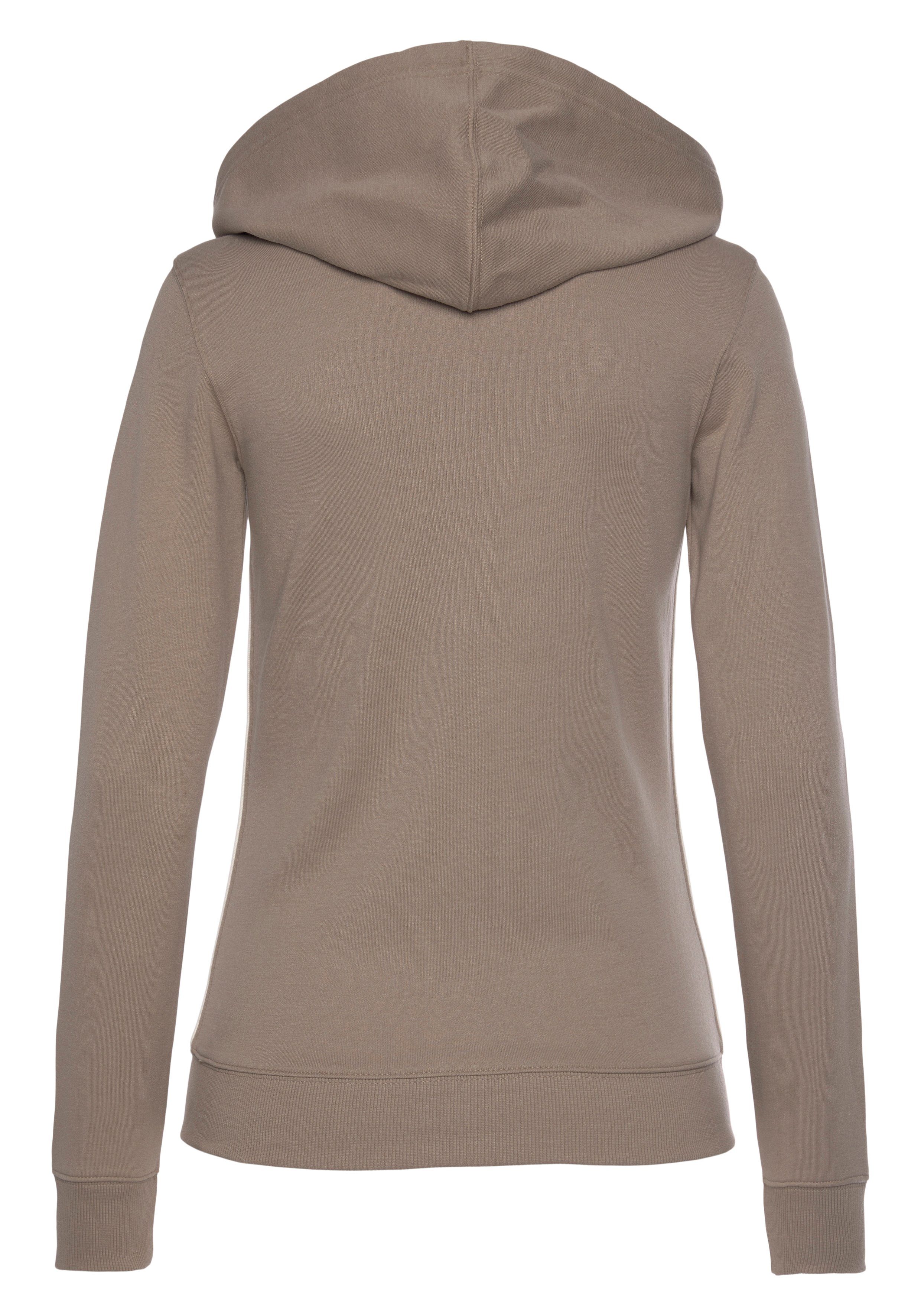 H.I.S Kapuzensweatjacke mit seitlichem Piping und kleiner Markenstickerei, Loungewear