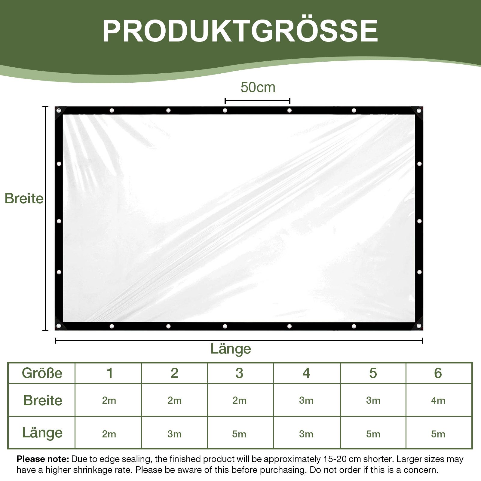 Jibenhome Schutzplane Regenschutzplane Transparente Wasserdichte Plane mit günstig online kaufen