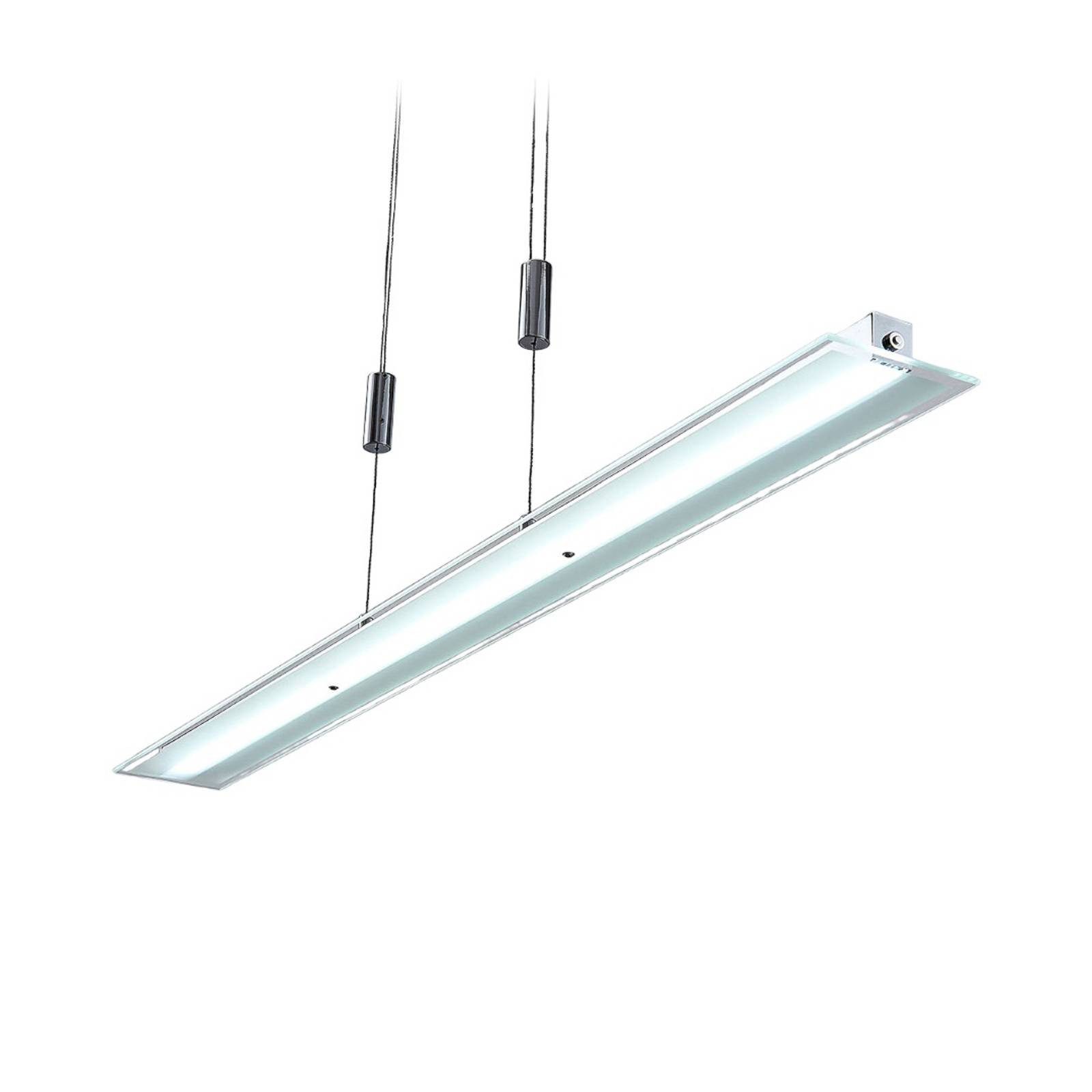 Lindby LED-Hängeleuchte Sladja, dimmbar, LED-Leuchtmittel fest verbaut, Farbwechsel warmweiß / tageslicht, Modern, Metall, Glas, chrom, satiniert, klar, 1 flammig, inkl.