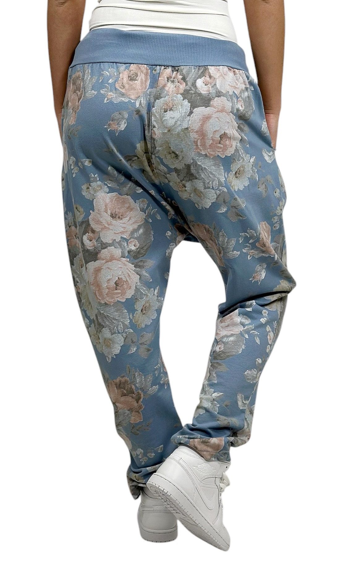 Mississhop Boyfriend-Hose Damen Hose Sweatpants Jogginghose Blumen M.130