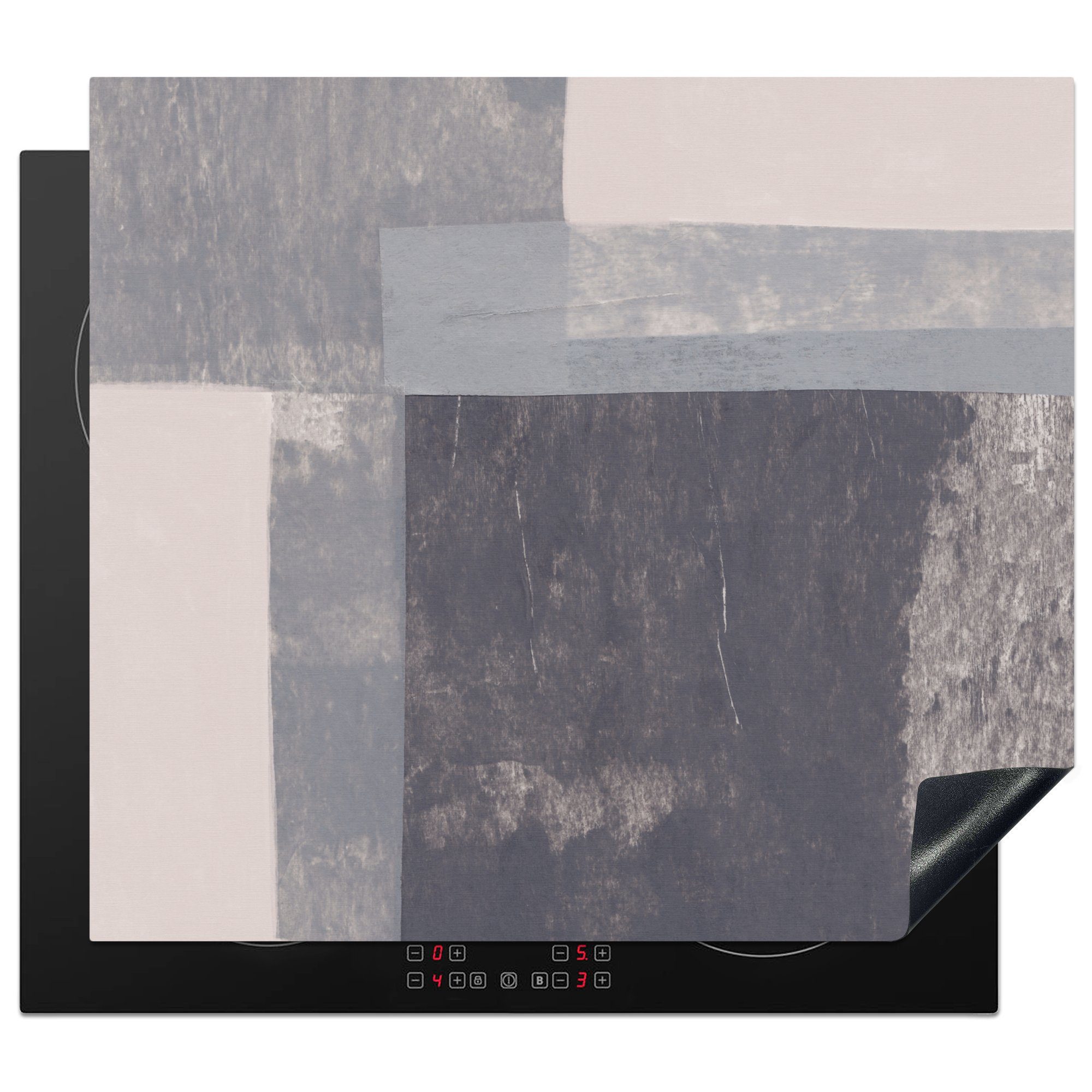 MuchoWow Herdblende-/Abdeckplatte Formen - Abstrakt - Malerei - Geometrie, Vinyl, (1 tlg), 60x52 cm, Mobile Arbeitsfläche nutzbar, Ceranfeldabdeckung | Herdabdeckplatten