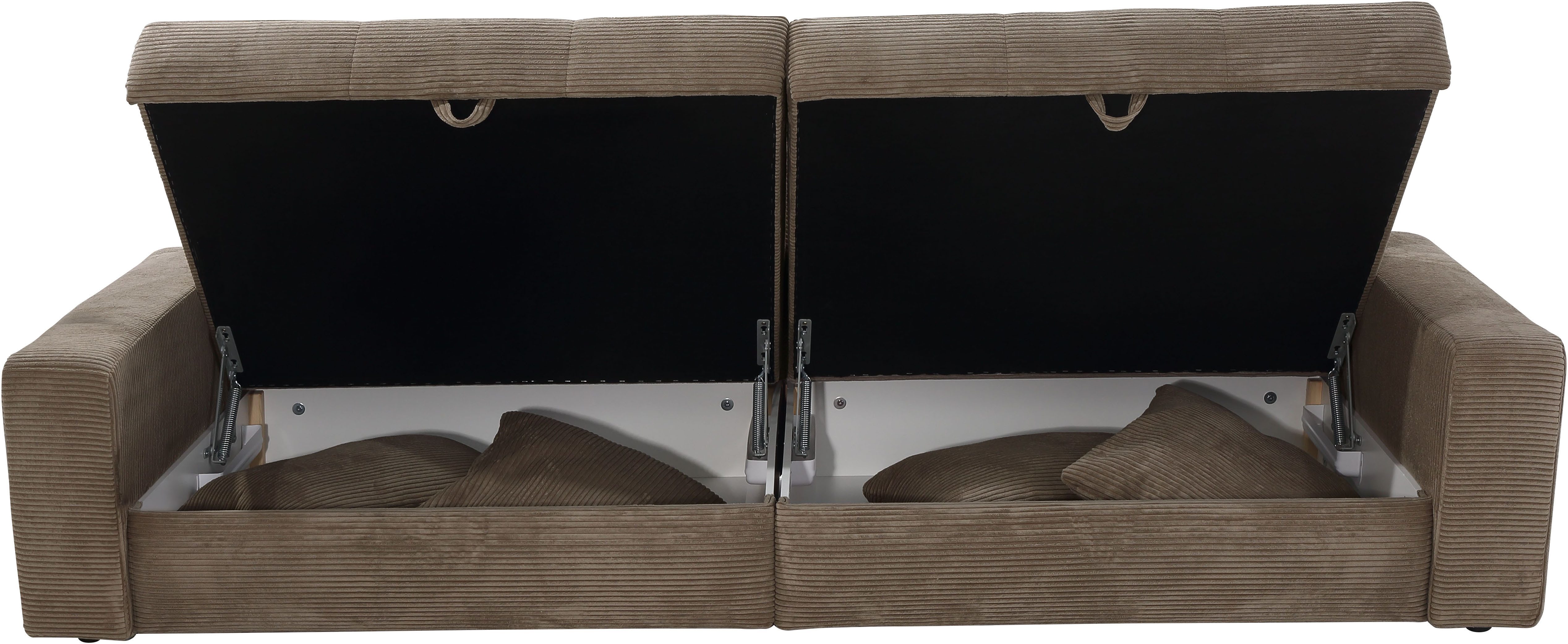 Jockenhöfer Gruppe Big-Sofa Space XL, B: 284 cm, Mega-Sofa mit Bettkasten & 4 Zierkissen