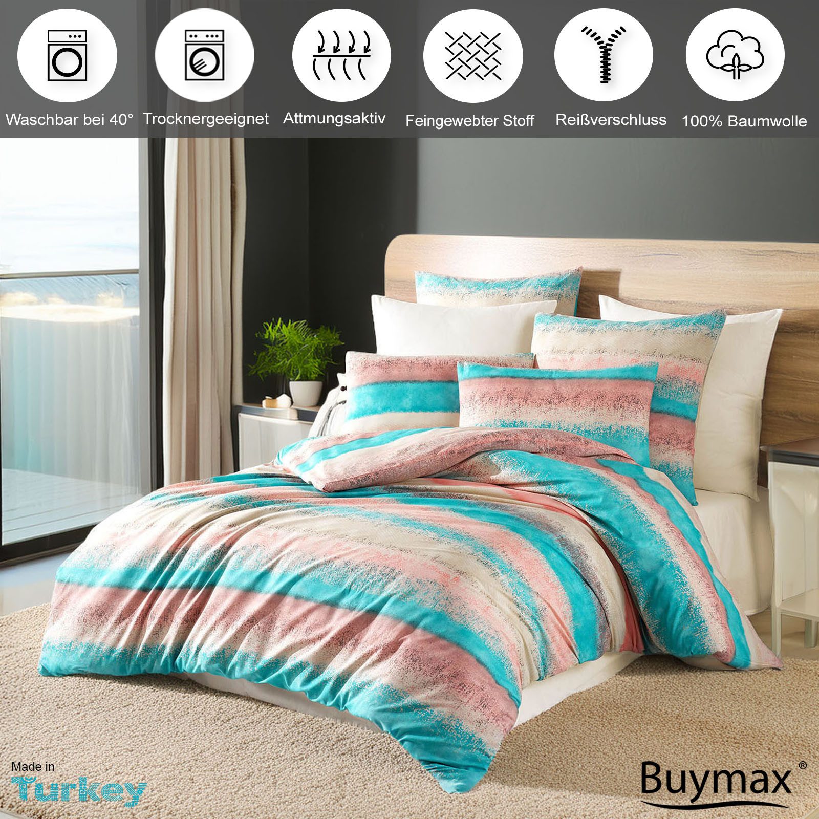 Buymax Bettwäsche Belissim Bettbezug-Set, Renforce: 100% Baumwolle, 3 teili günstig online kaufen