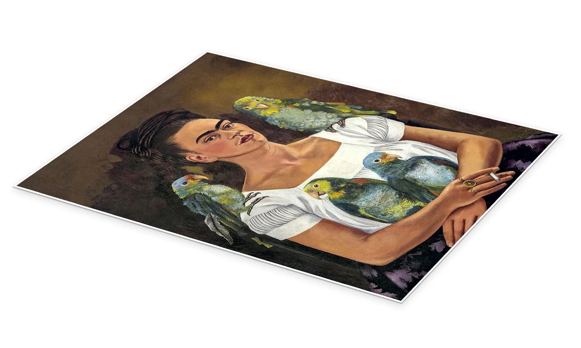 Posterlounge Wandbild Ich und meine Papageien, 1941, Frida Kahlo, erhältlich als Poster, Leinwandbild, Wandsticker oder Acrylglasbild – Bild 2 von 5