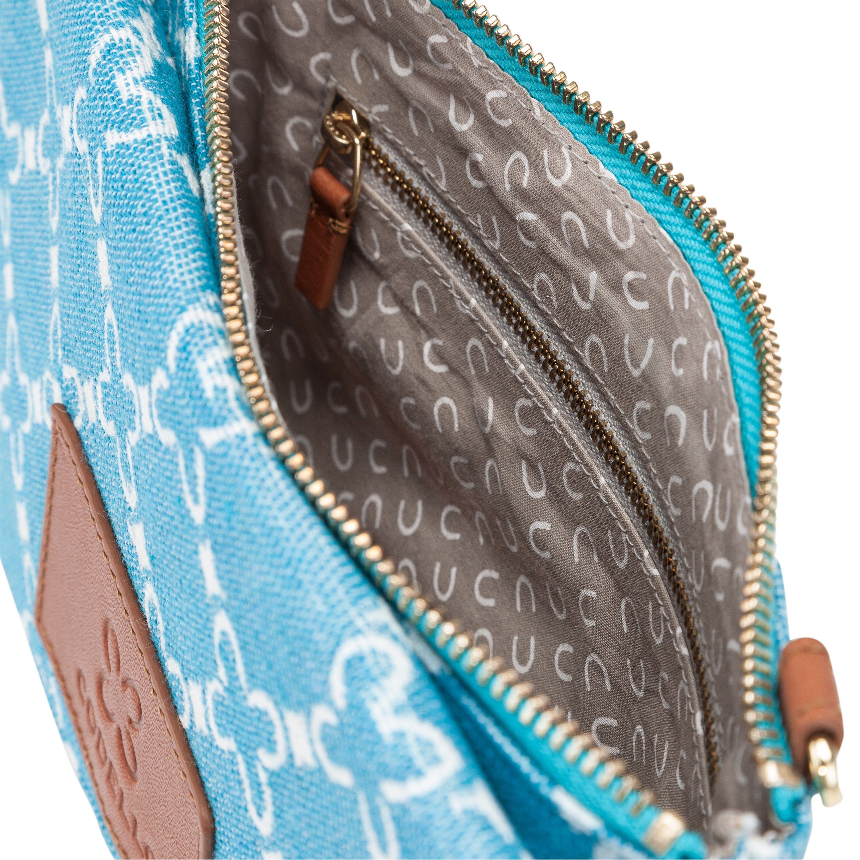 Damen Handtaschen Codello Umhängetasche Crossbody mit angesagtem Logo-Print aus Canvas