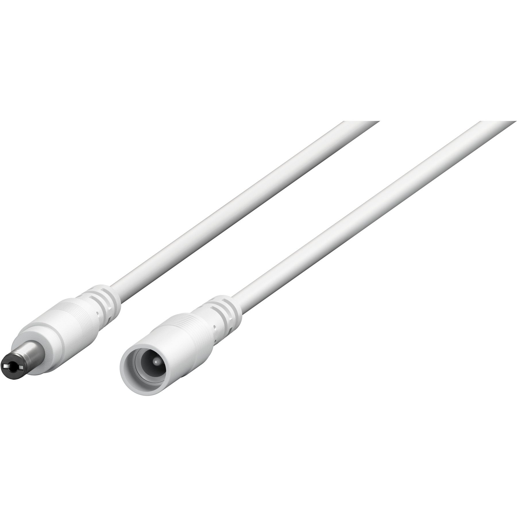 Goobay GOOBAY DC-Adapterkabel 2,1 mm, DC-Stecker auf DC-Kupplung, weiß, 3 m Verlängerungskabel