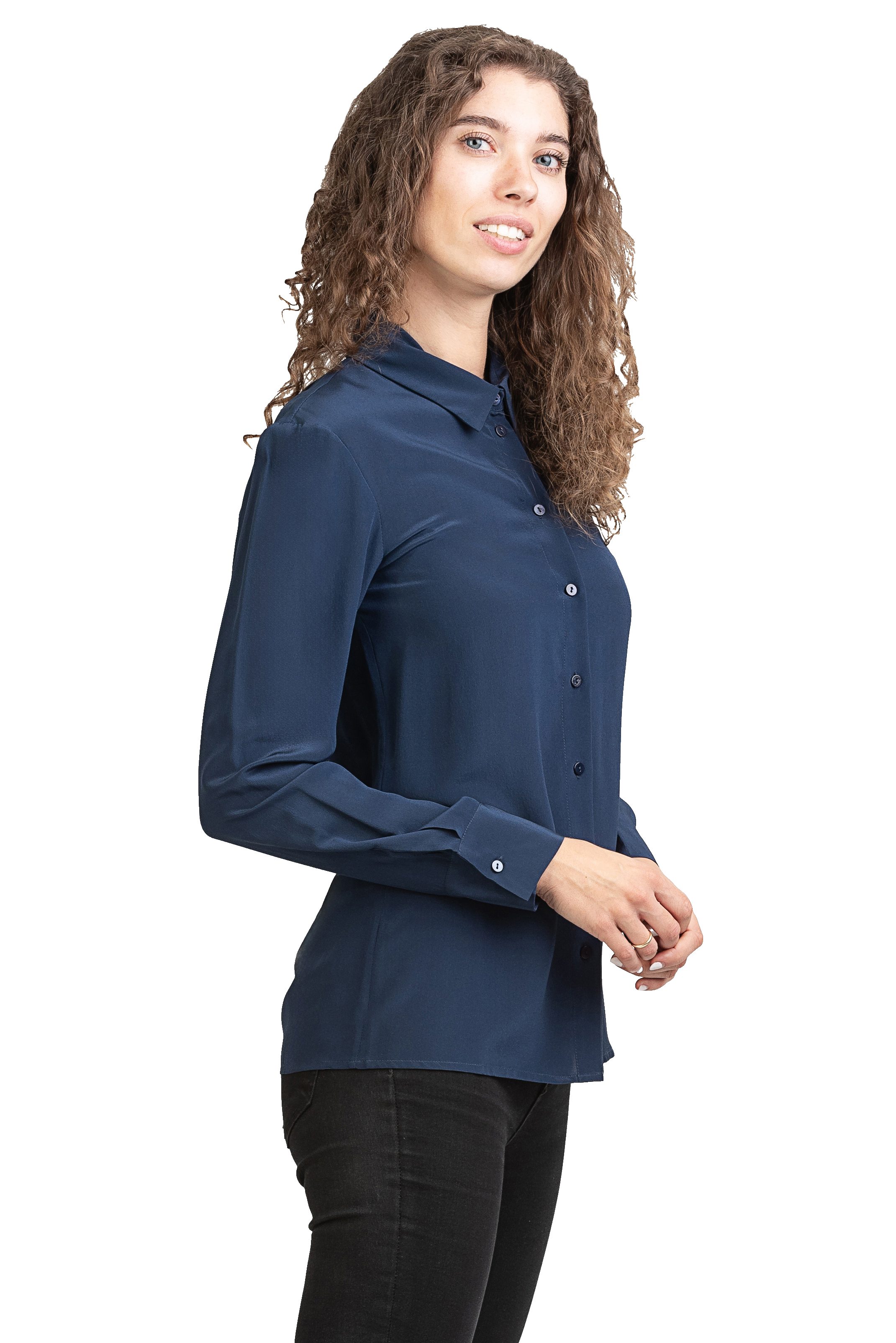 Posh Gear Seidenbluse Damen Seidenbluse Collettoseta Bluse aus 100% Seide 100% Seide