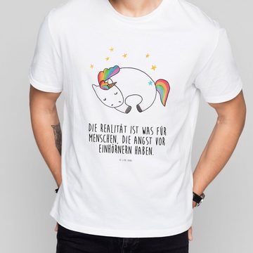 Mr. & Mrs. Panda T-Shirt Einhorn Nacht - Weiß - Geschenk, Schlafshirt, Einhorn Deko, Einhörner (1-tlg)