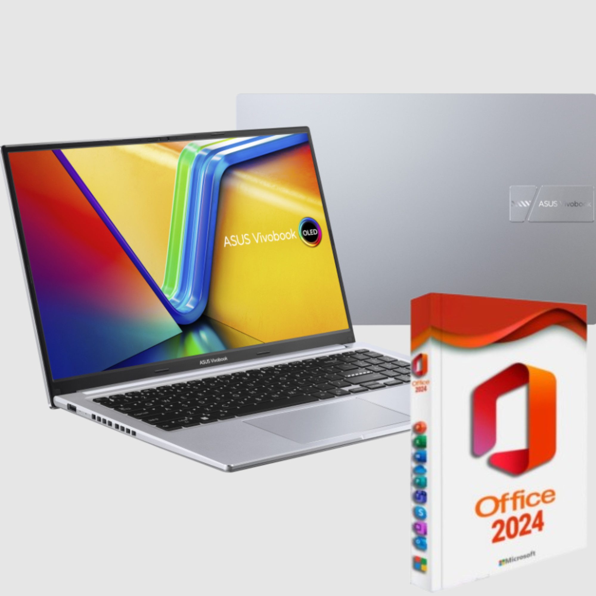 Asus Vivobook X15 - Core 7, beleuchtete Tastatur Business-Notebook (39 cm/15.6 Zoll, Intel Intel Core 7 150U, Intel Graphics, 256 GB SSD, Windows 11Pro+Office 2024Pro, beleuchtete Tastatur)