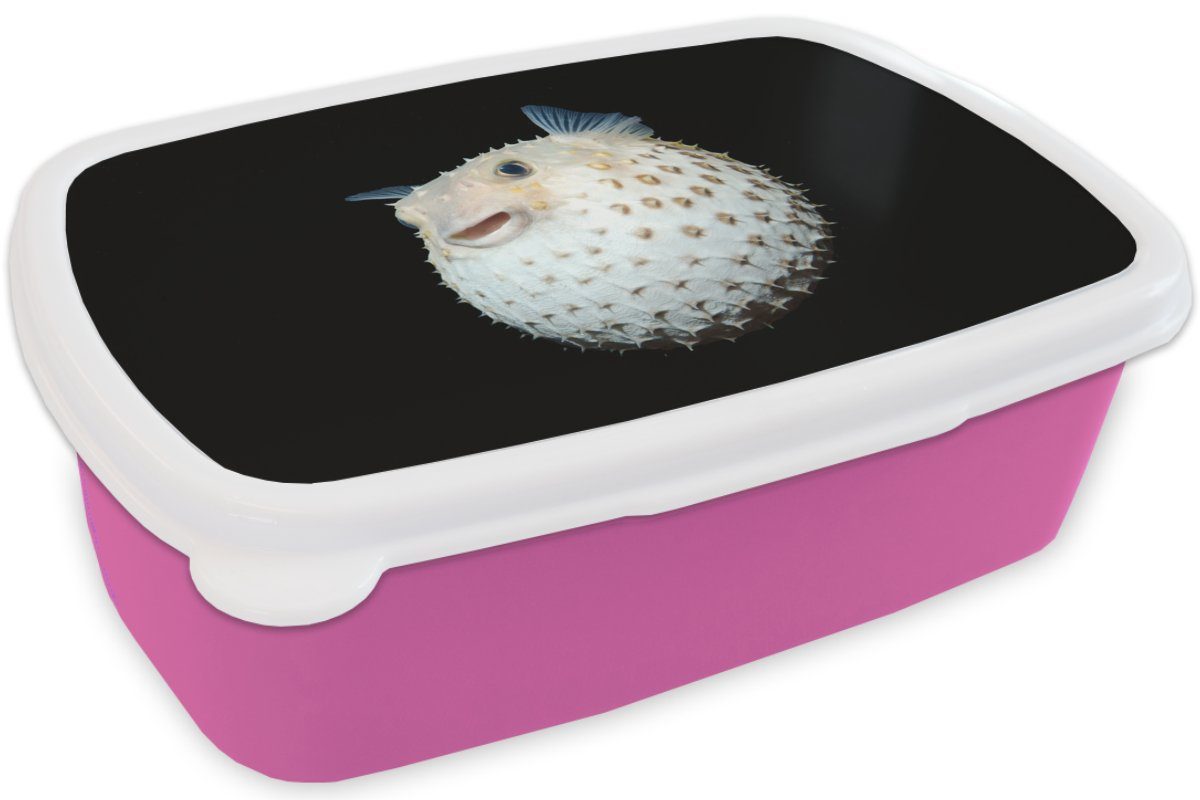 MuchoWow Lunchbox Fische - Meerestiere für Mädchen, Porträt, rosa Erwachsene, Brotbox Kunststoff, (2-tlg), Kunststoff Snackbox, Brotdose - Kinder