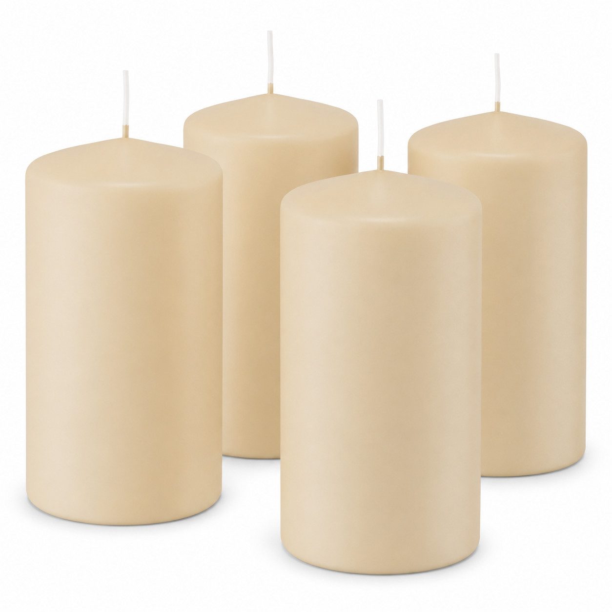Wiedemann Kerzen Stumpenkerze 4er Set Adventskranzkerzen Bisquit, Wiedemann Kerzen
