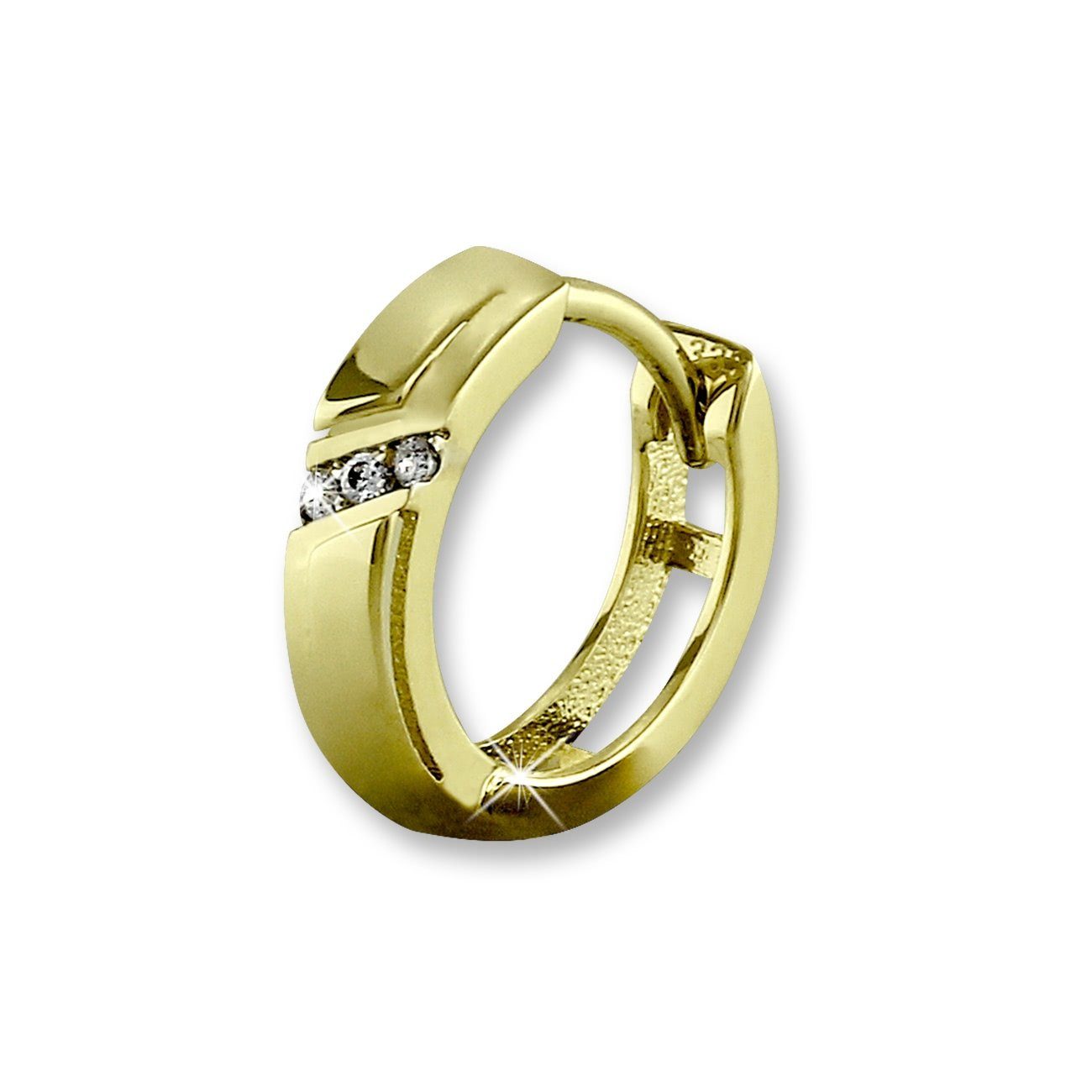 GoldDream Paar Creolen GoldDream weiß Linien günstig online kaufen