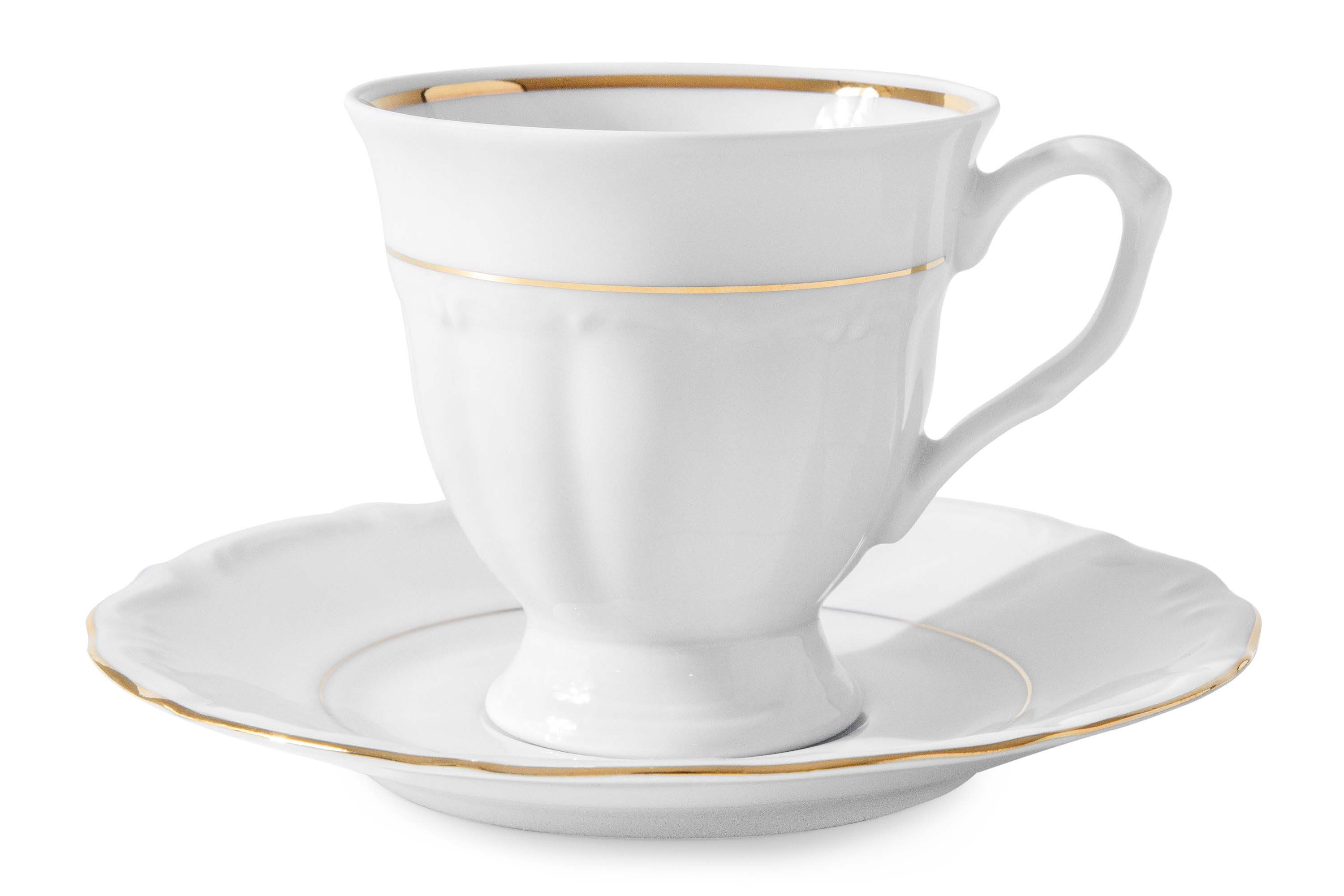 KONSIMO® Kaffeeservice CHODZIEZ MARIA TERESA Teeservice, Kombiservice (39-tlg), 12 Personen, Porzellan, Hochwertiges Premium-Porzellan, Handdekoration in echtem Gold