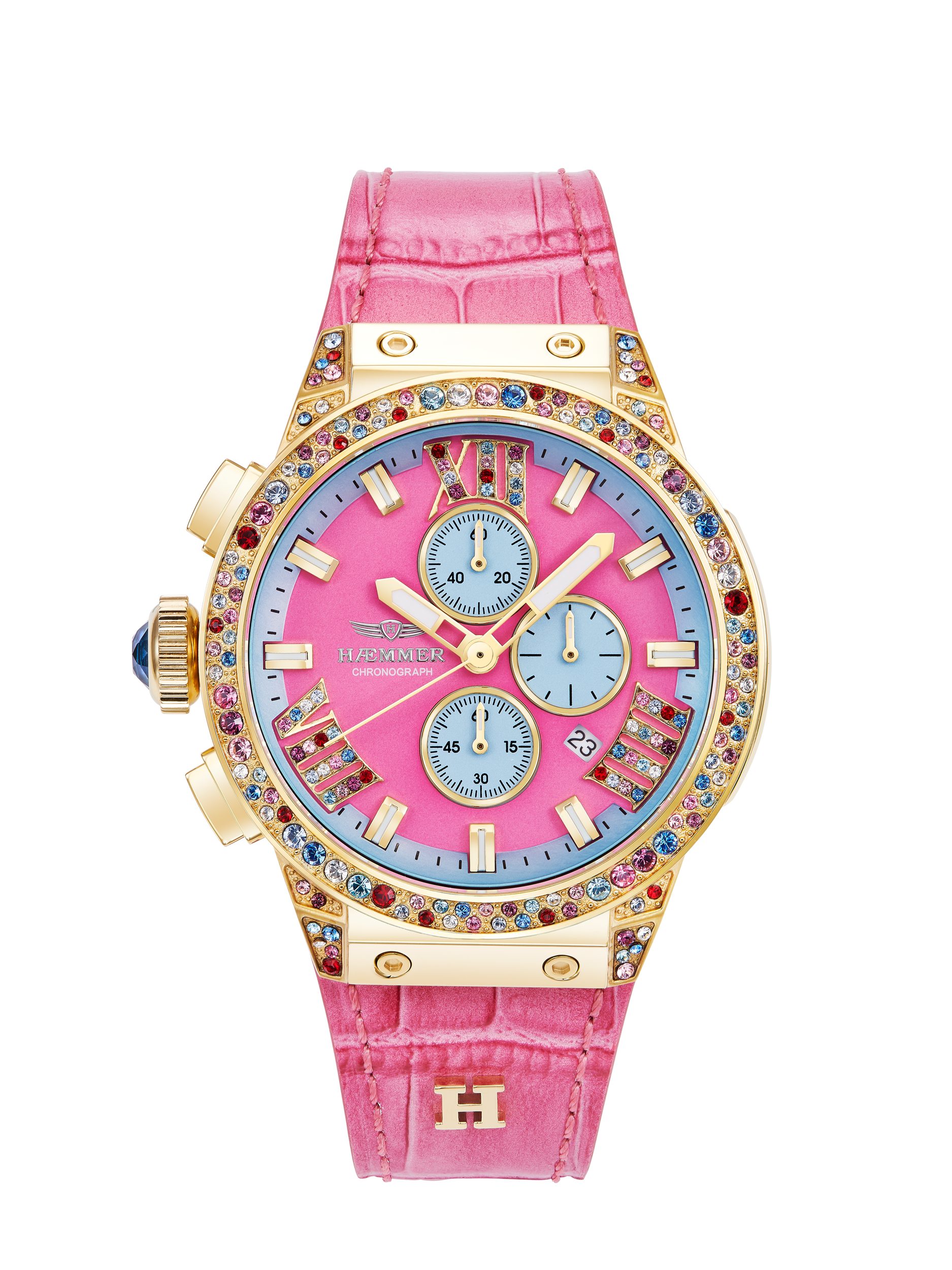 HAEMMER GERMANY Chronograph EMINENT E2-005, Quarzuhr, Armbanduhr, Damenuhr, analog, Tag, Stoppfunktion
