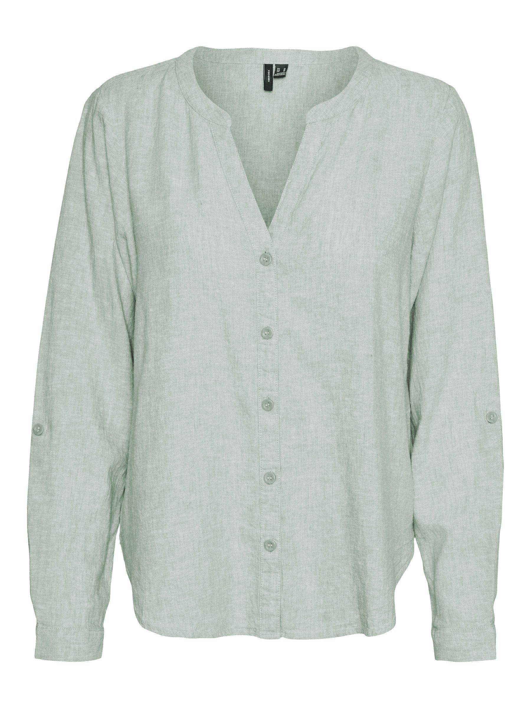 Vero Moda Blusenshirt Leinenoptik, V-Ausschnitt, Langarm, günstig online kaufen