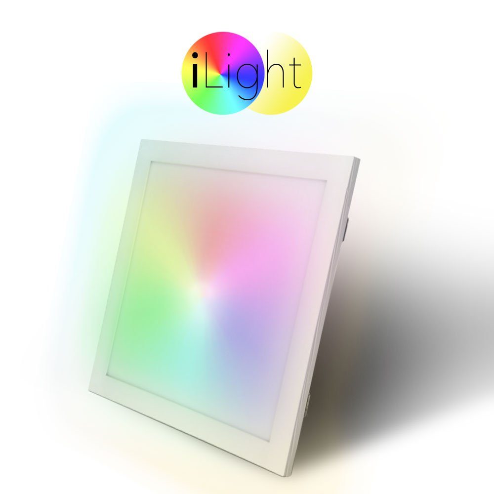 iLight LED Panel Weiß, LED-Einlegepanel Warmweiß CCT iLight - + 29,5x29,5cm 1400lm Kaltweiß RGB