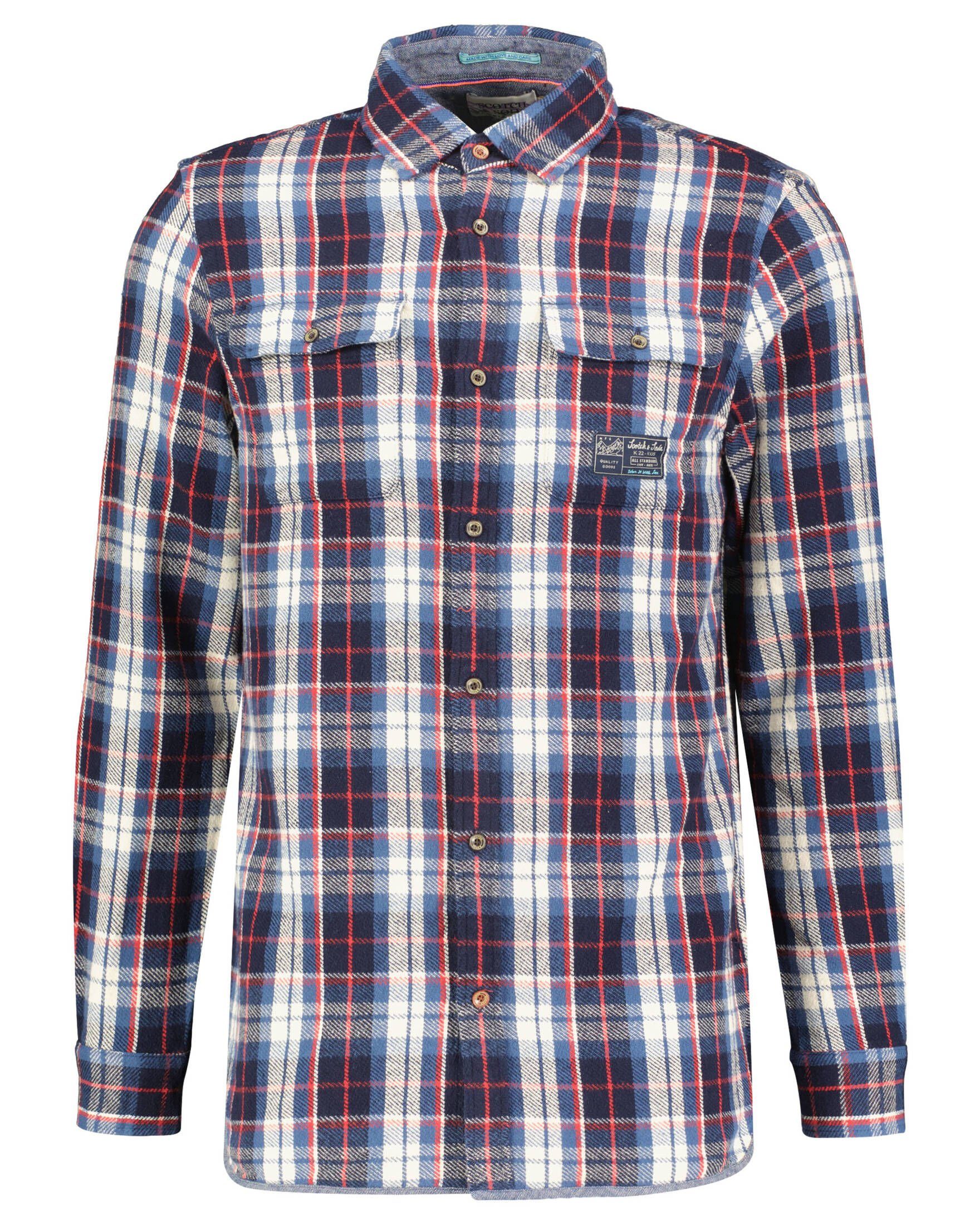 Langarmhemd Herren Flanellhemd Regular Fit Langarm