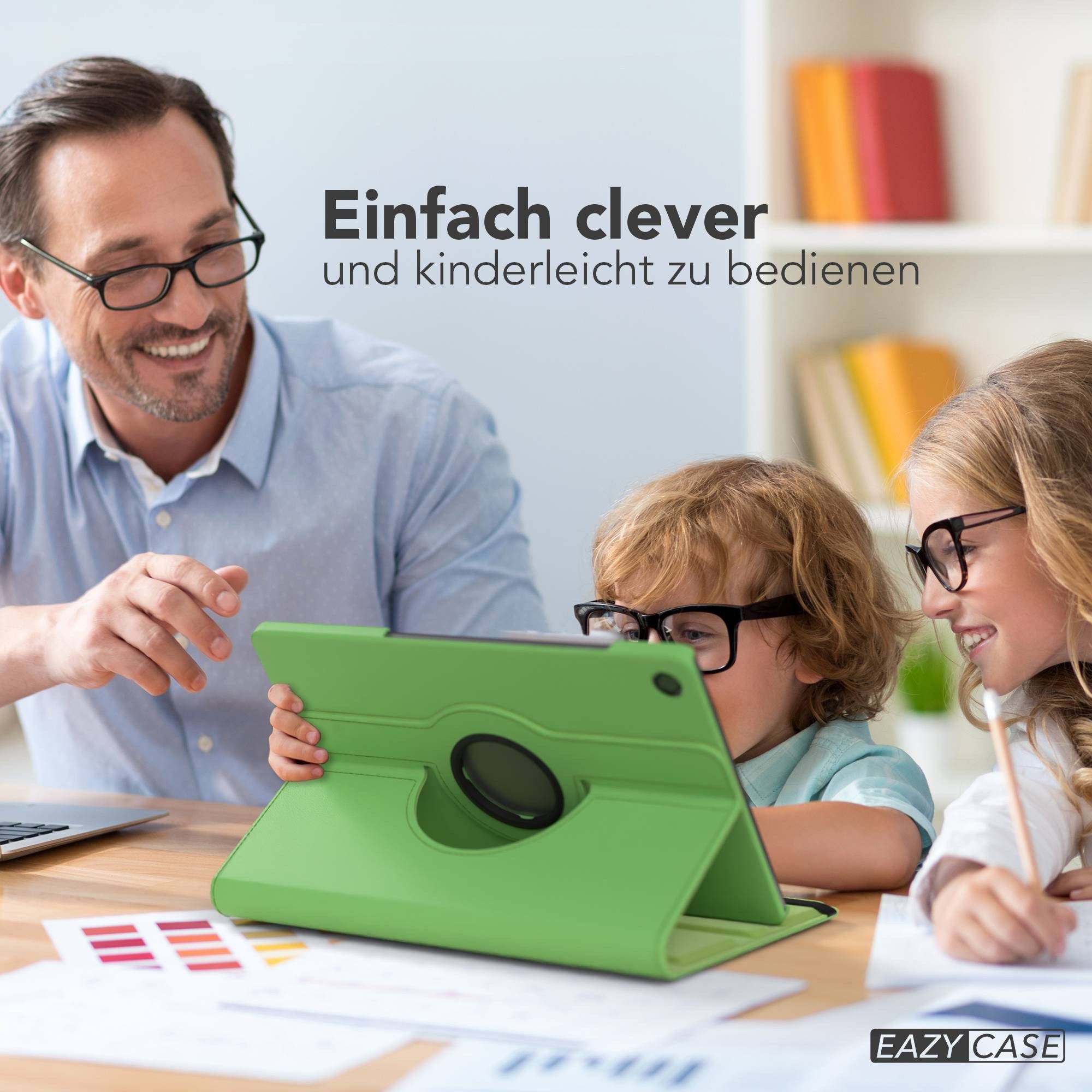 EAZY CASE Tablet-Hülle Rotationcase für Samsung Galaxy Tab A11 Plus 11 Zoll, Tabletcover Case Hardcover Flipcover zum Aufstellen Klapp-Case Grün – Bild 3 von 5