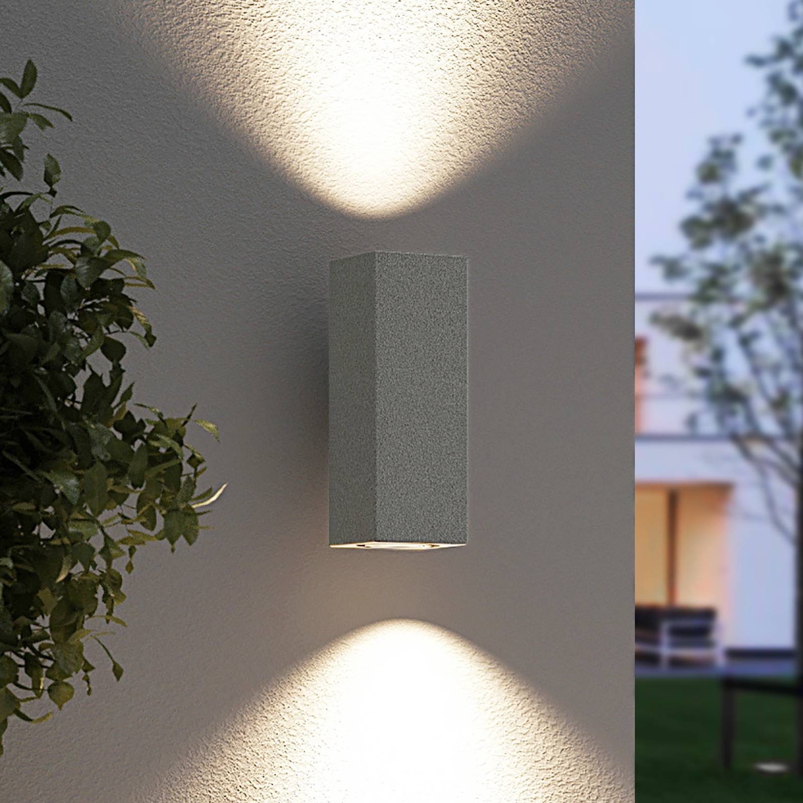 Arcchio LED Außen-Wandleuchte Leiylen, LED-Leuchtmittel flammig, Leuchtmittel verbaut, grau, warmweiß, Beton, inkl. Aluminium, Modern, Glas, fest 1