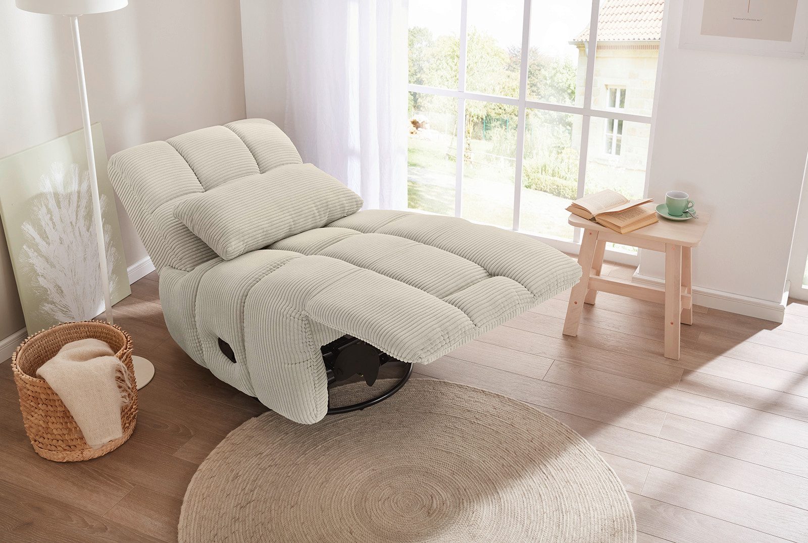 Jockenhöfer Gruppe Relaxsessel Doncaster, B: 84 cm, Sitzhöhe: 50 cm, mit Dreh-, Schauckel-, Relax- & Wippfunktion, weicher Cordstoff