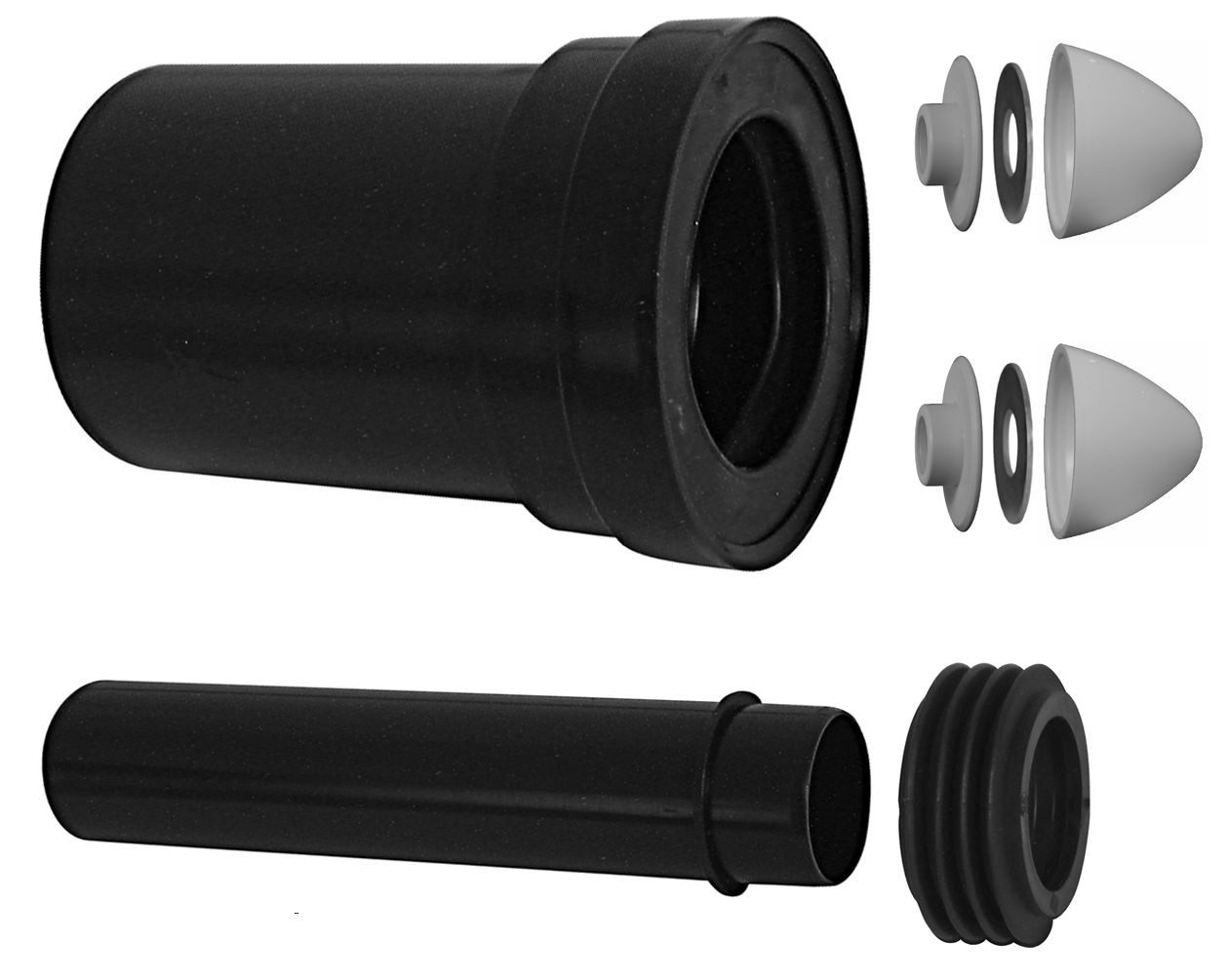 Stedo WC-Anschlussrohr Wand-WC Anschluss-Set 180 mm mit Dichtung, DN 100