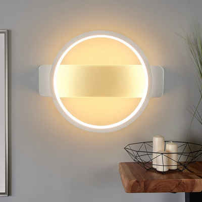 ZMH LED Wandleuchte Innen Modern LED Wandlampe 7W Warmweiß 3000K, 1 Stück, LED fest integriert, Warmweiß, Weiß