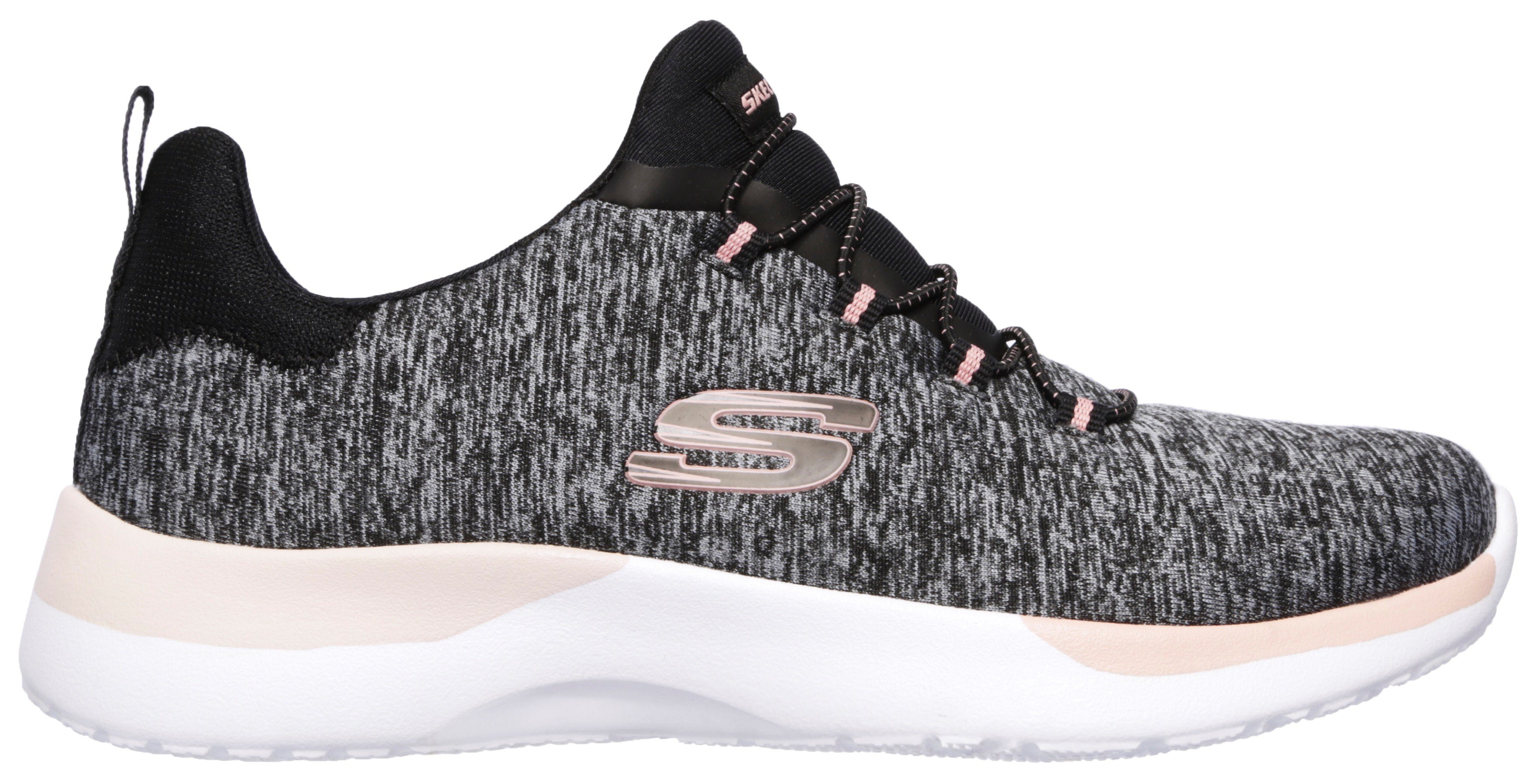 Skechers Sneaker DYNAMIGHT-BREAK-THROUGH mit Gummizug schwarz-meliert praktischem Slip-On