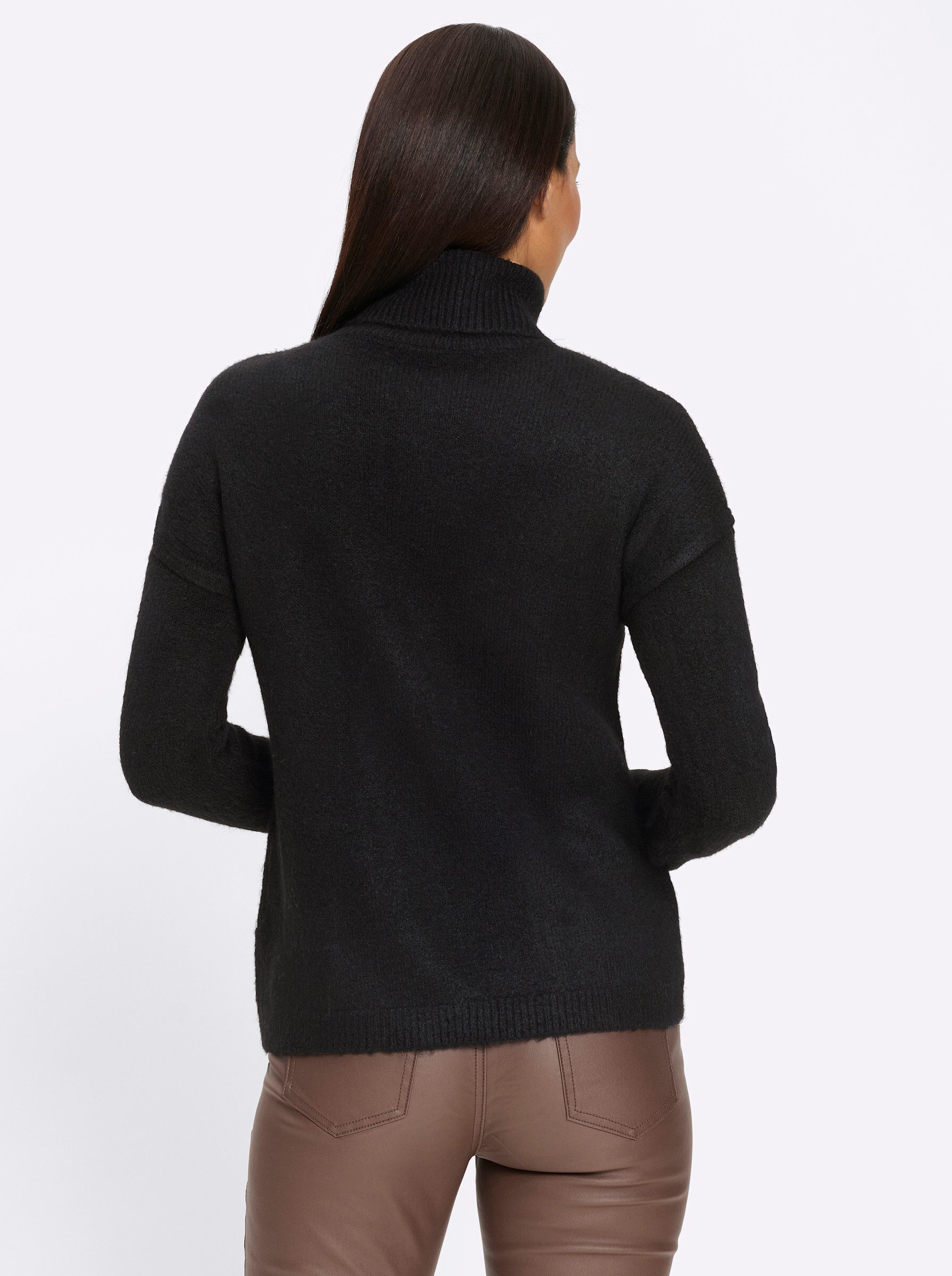 heine Strickpullover Rollkragen-Pullover Langarm Feinstrick, Effektgarn
