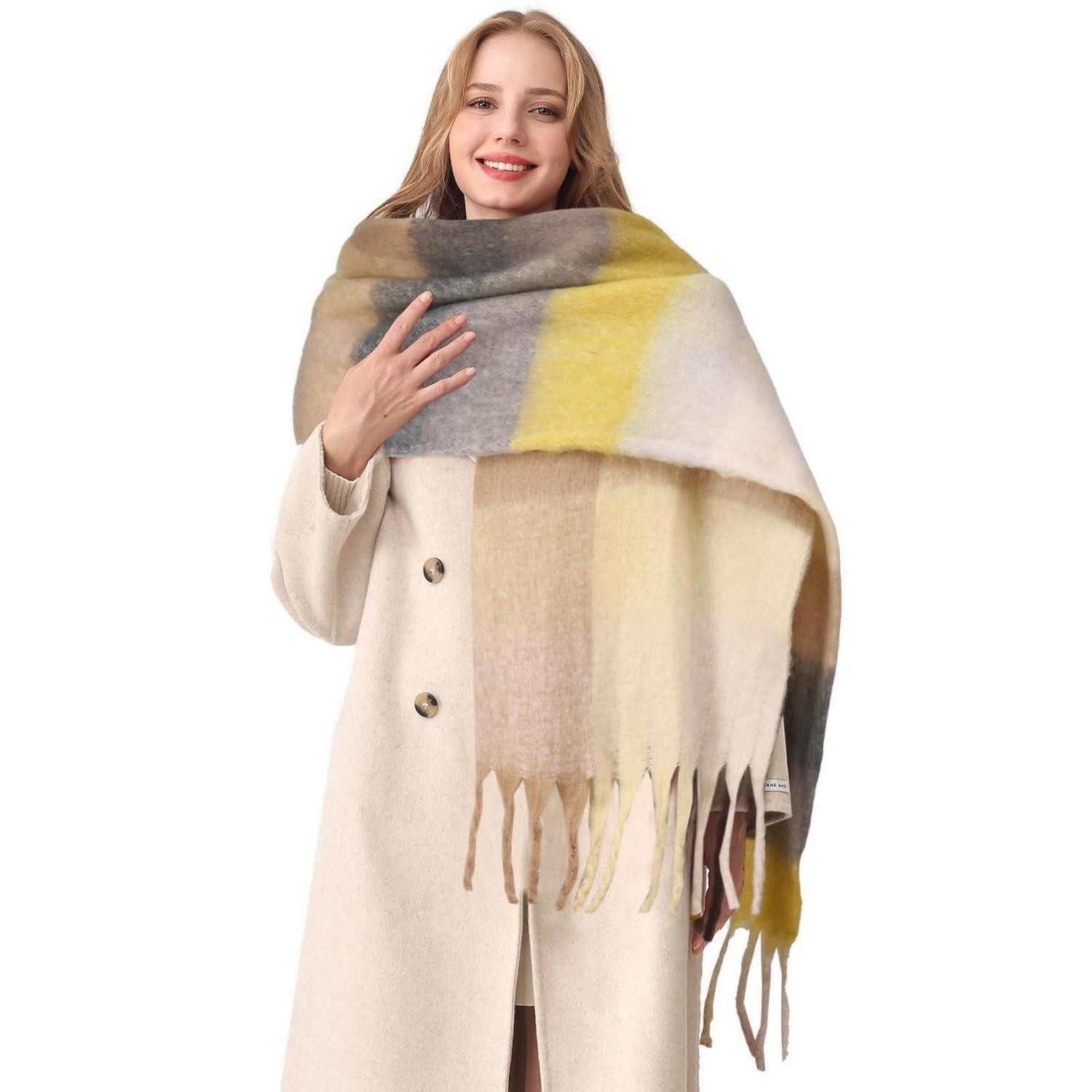 LuxusKollektion Strickschal Schal Damen Winter Kariert Bunt Oversized Warm, (1-St)