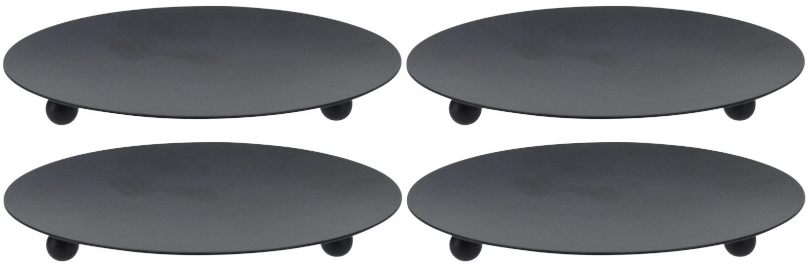 Koopman Kerzenhalter Kerzenständer Kerzenteller Metall Ø 12 cm Schwarz 4/6e günstig online kaufen