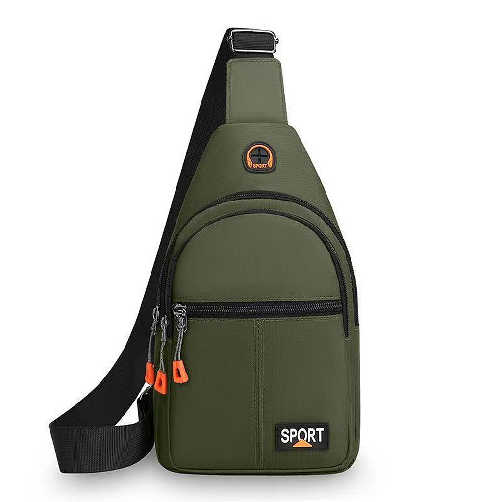 MIRROSI Umhängetasche Herren Slingbag Stoff – leichte Crossbody Brusttasche ca. 26x18x5cm, mit verstellbarem Schultergurt, Reißverschlussfächern & Sport-Design